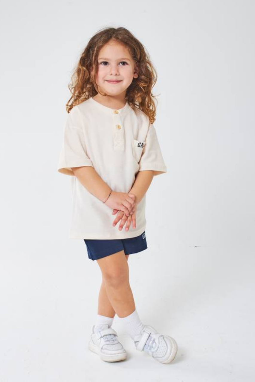 Unisex Bej Laci Şortlu Gap Yaz Takım