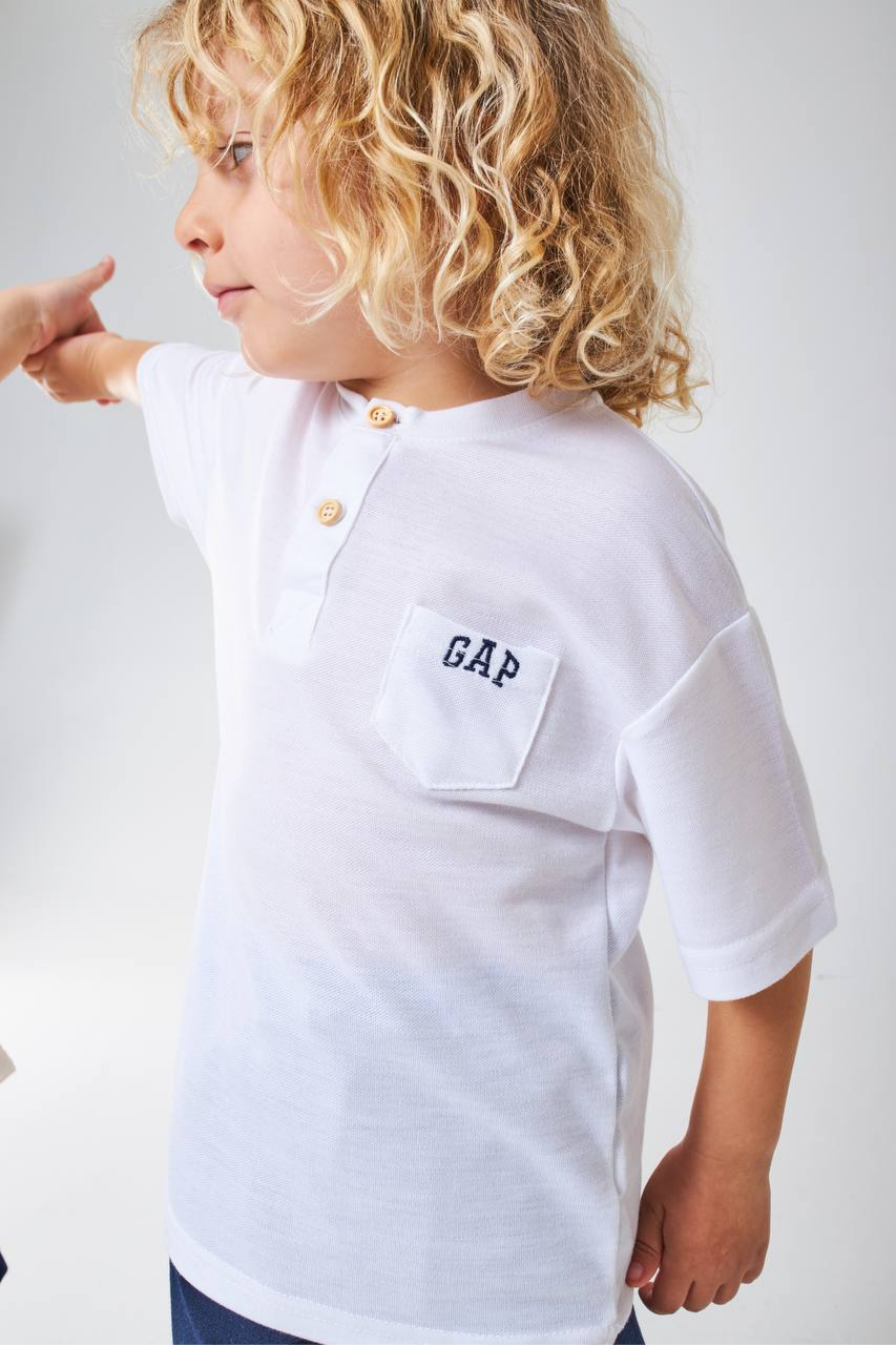 Unisex Beyaz Laci Şortlu Gap Yaz Takım