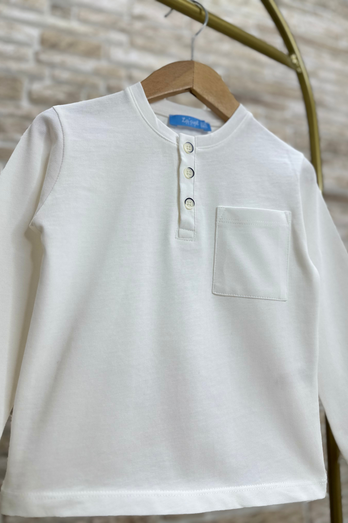 Unisex Beyaz Patlı Tshirt