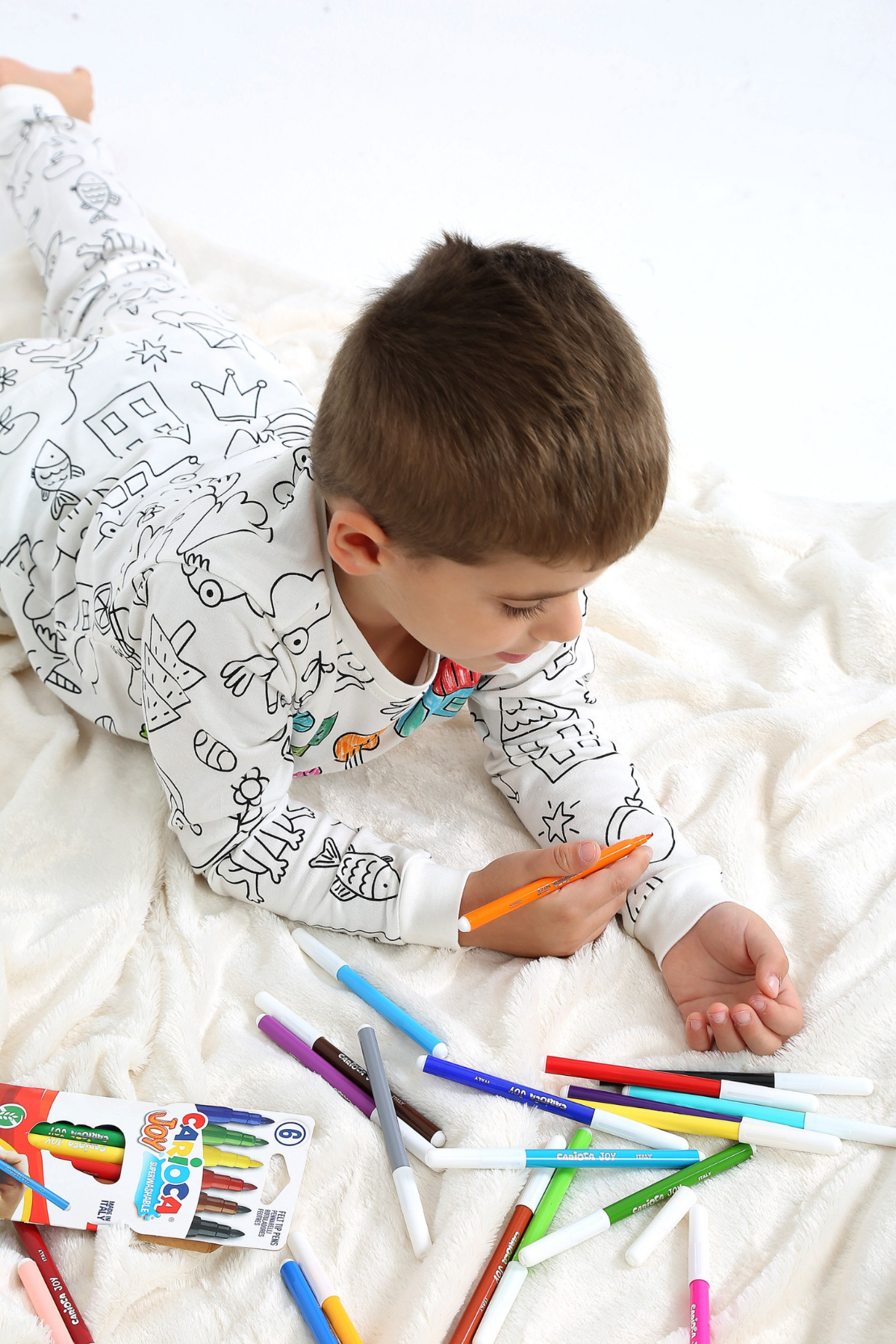 Unisex Boyanabilir Kalem Hediyeli Uzun Kol Pijama Takımı