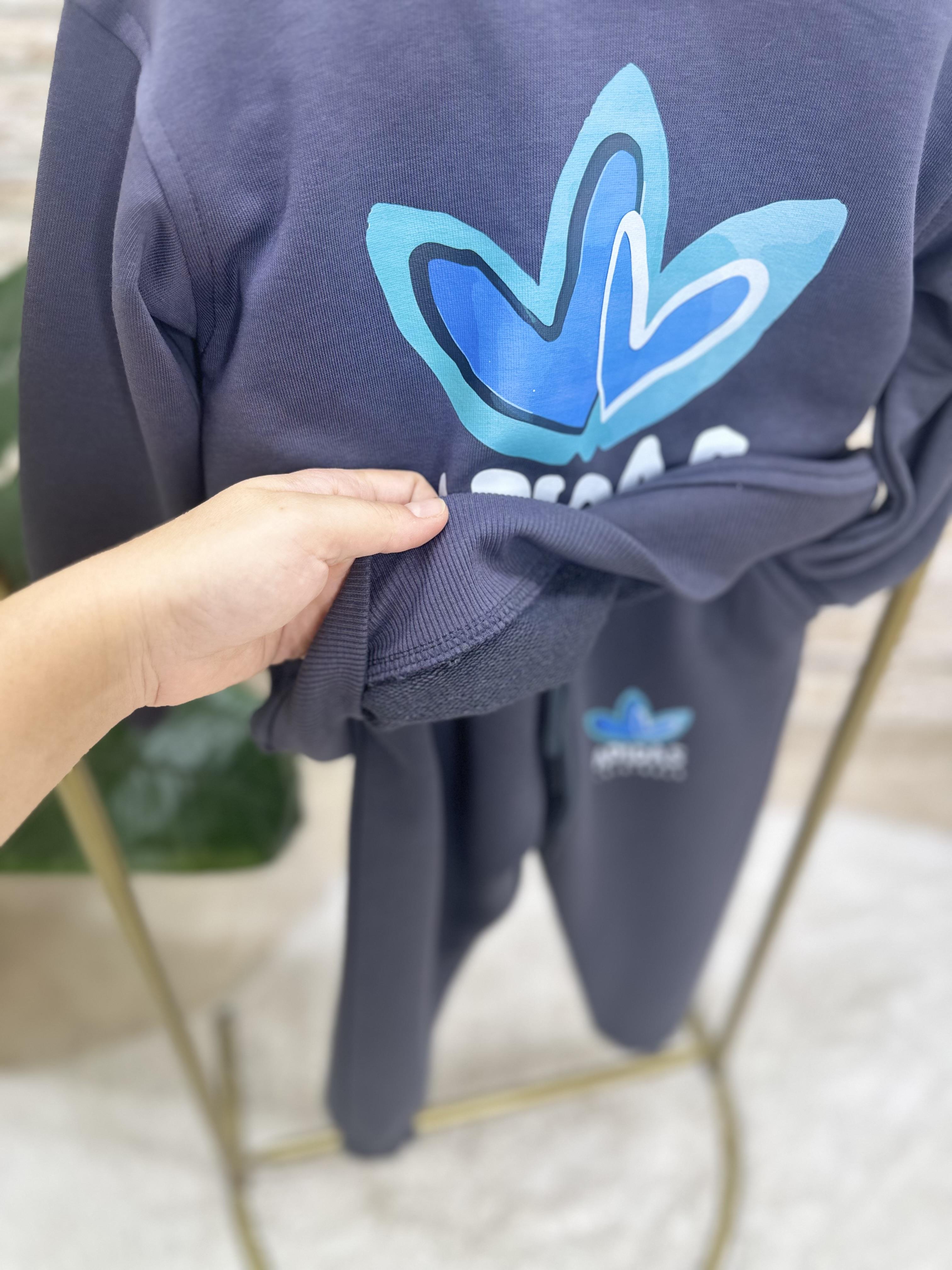 Unisex Çocuk 3 İplik Adidas Anrasit Takım