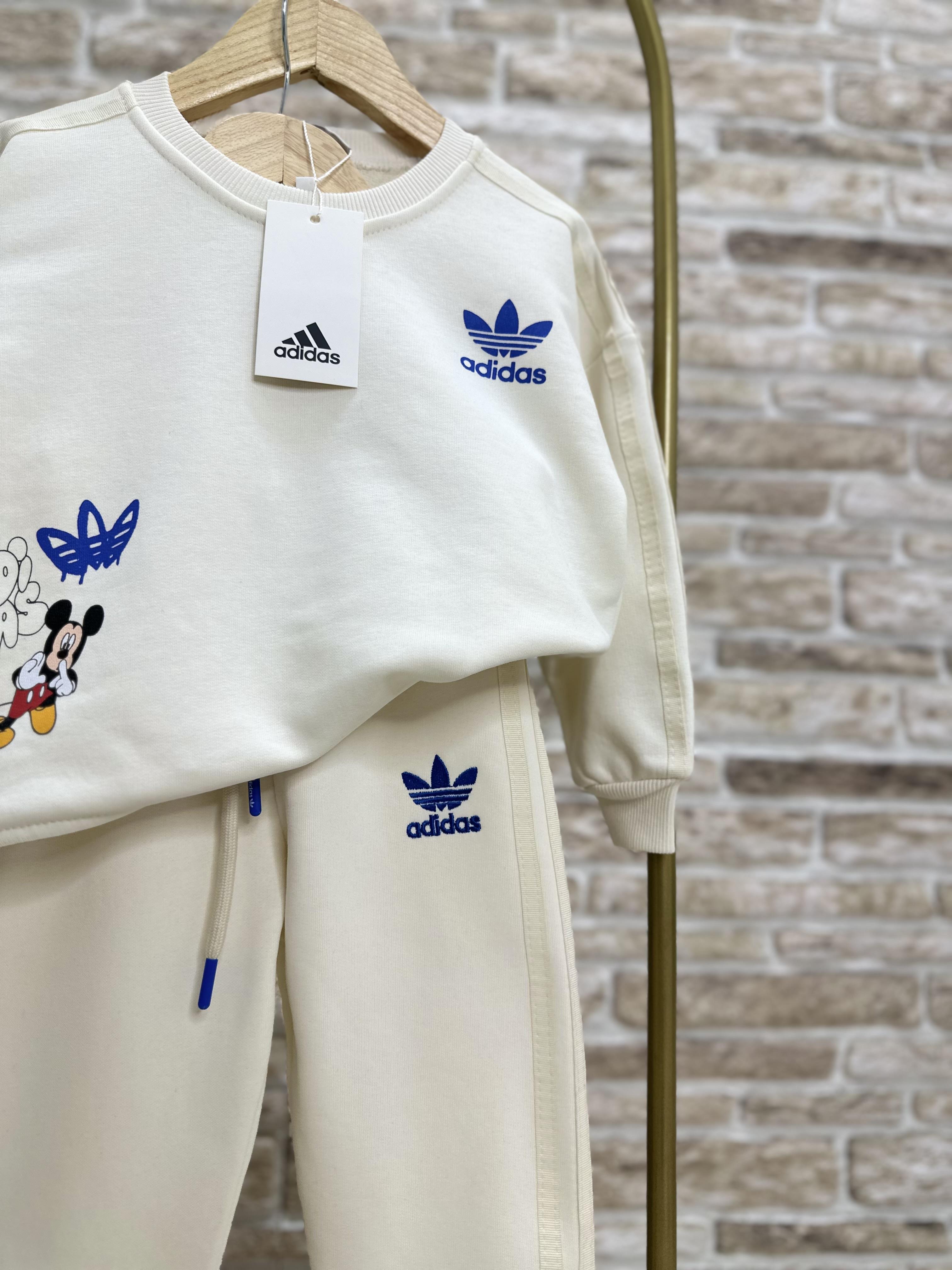 Unisex Çocuk 3 İplik Ekru Mickey Takım