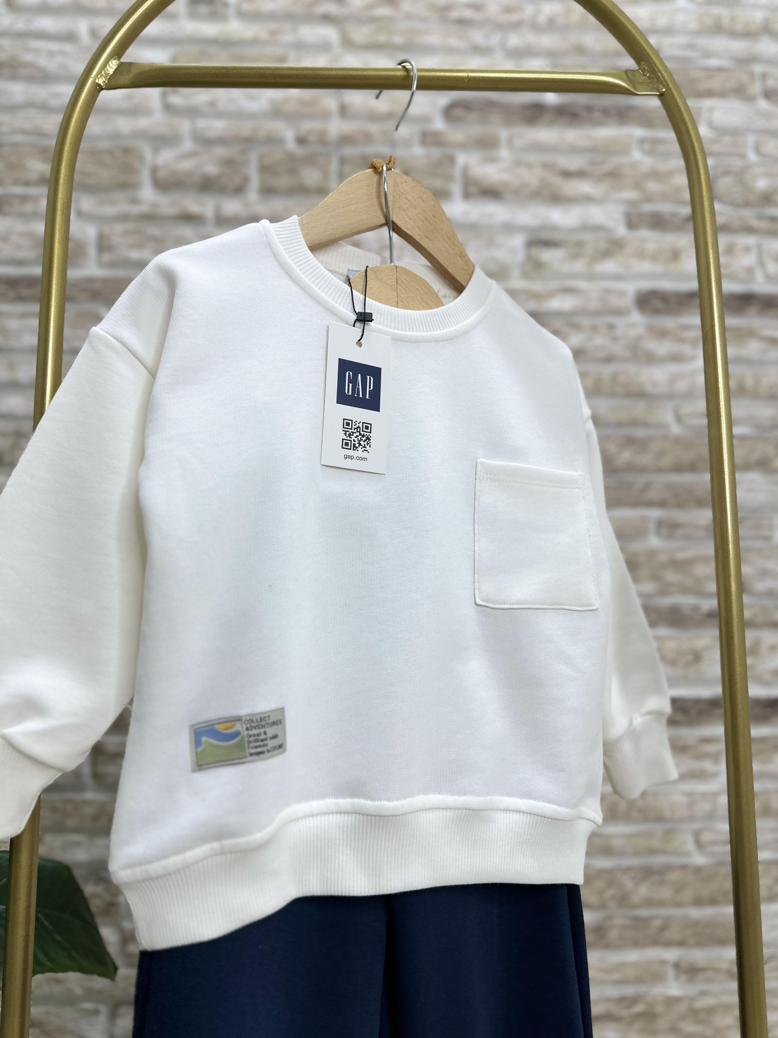 Unisex Çocuk 3 İplik Gap Laci Beyaz Takım