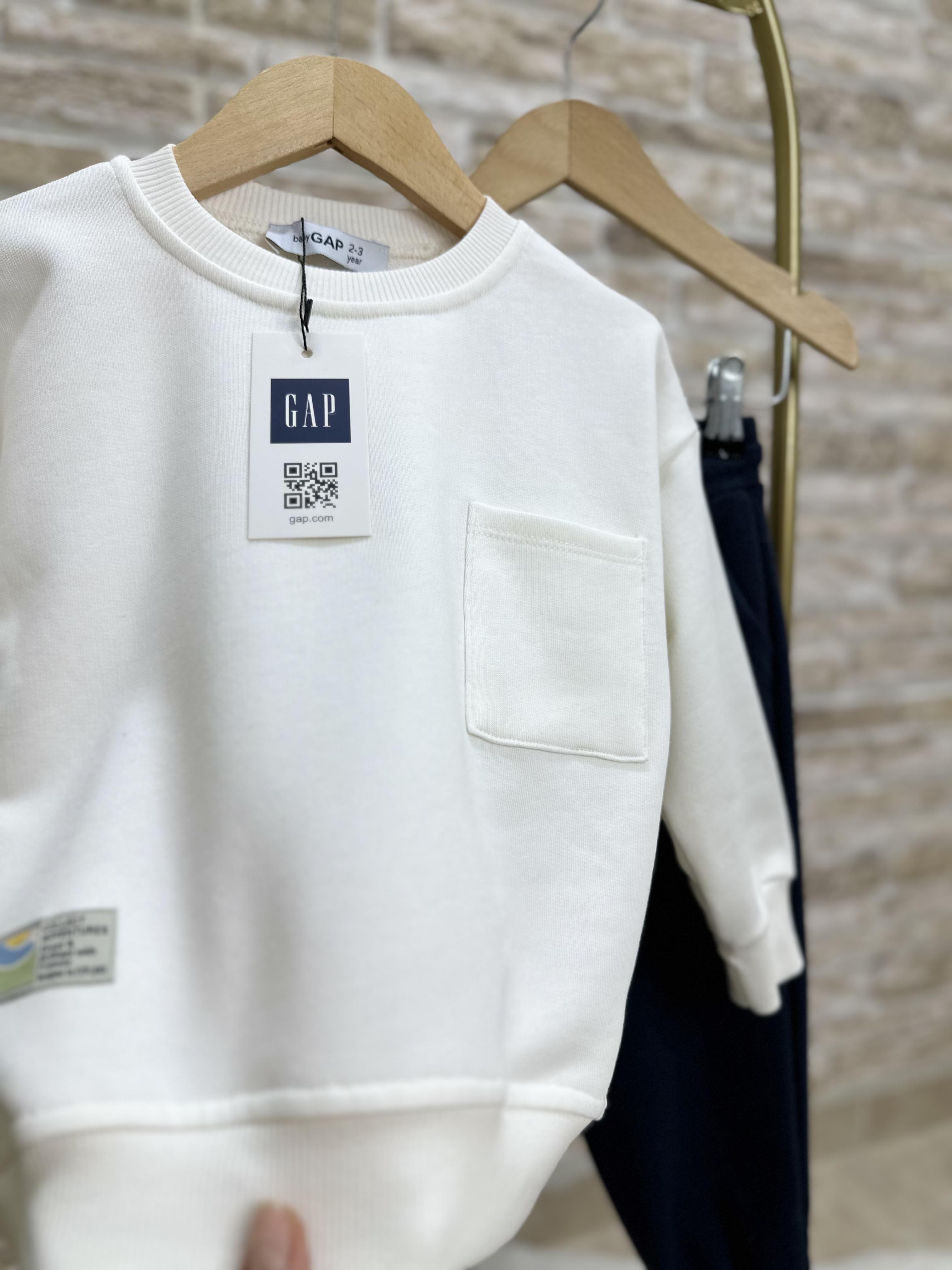 Unisex Çocuk 3 İplik Gap Laci Beyaz Takım