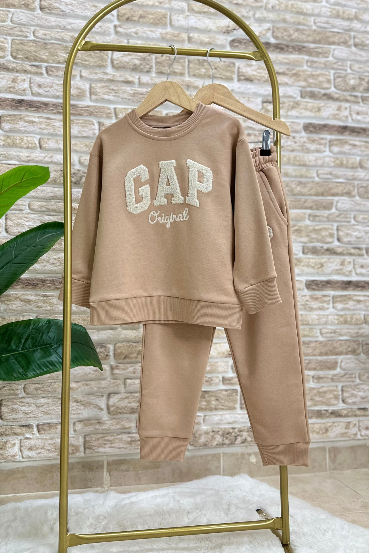 Unisex Çocuk 3 İplik Kahve Süzene Gap Takım