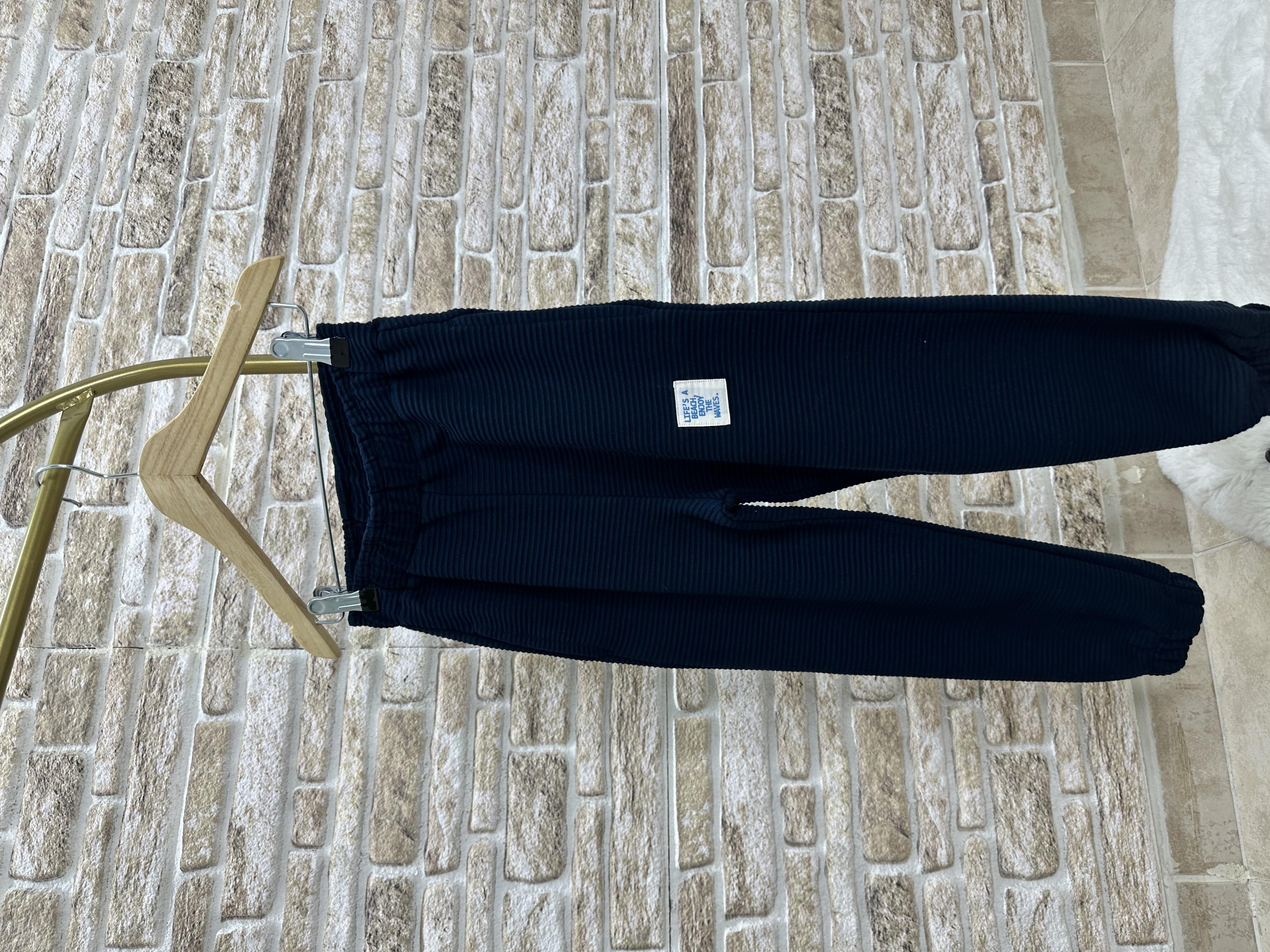 Unisex Çocuk 3 İplik Lacivert Fitilli Yarım Fermuarlı İkili Takım