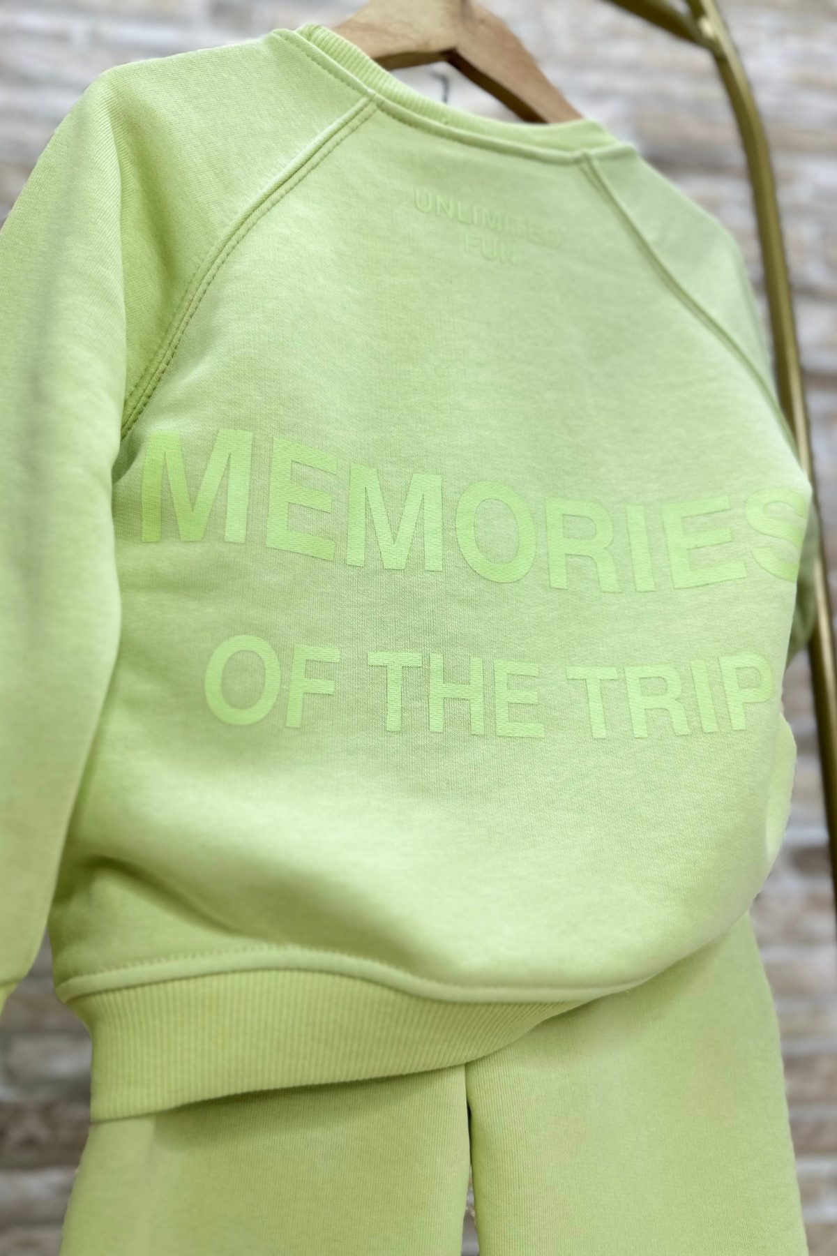 Unisex Çocuk 3 İplik Neon Yeşil Memories Takım