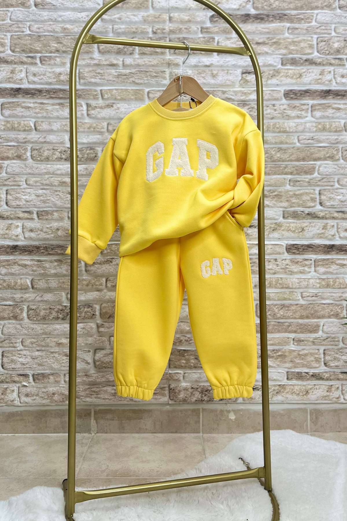 Unisex Çocuk 3 İplik Sarı Gap Takım