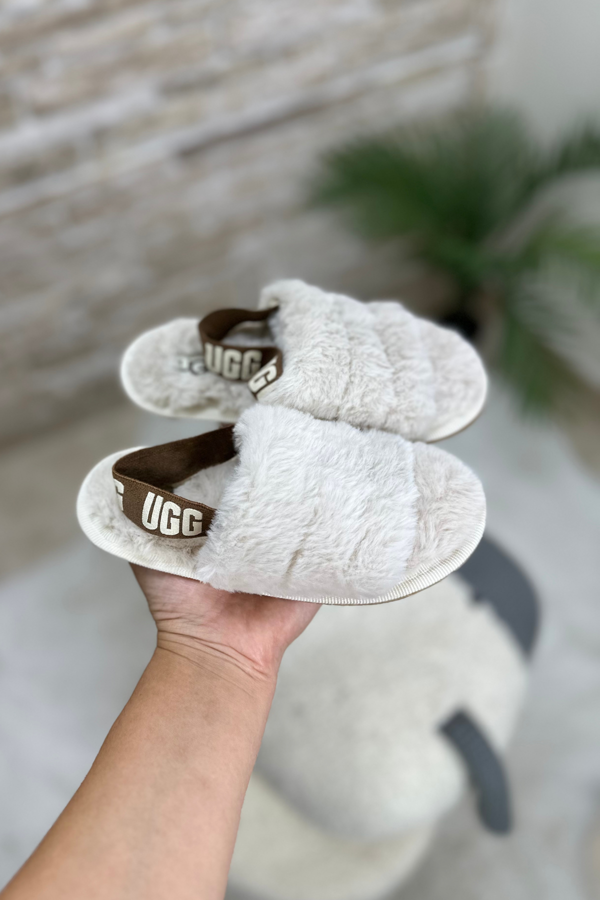 Unisex Çocuk Arkası Lastikli Bej Terlik 