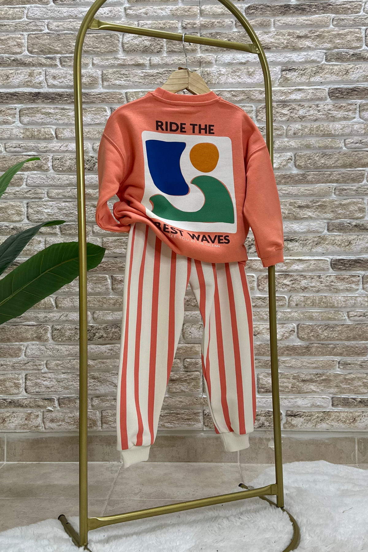 Unisex Çocuk Çizgili Ride The Takım