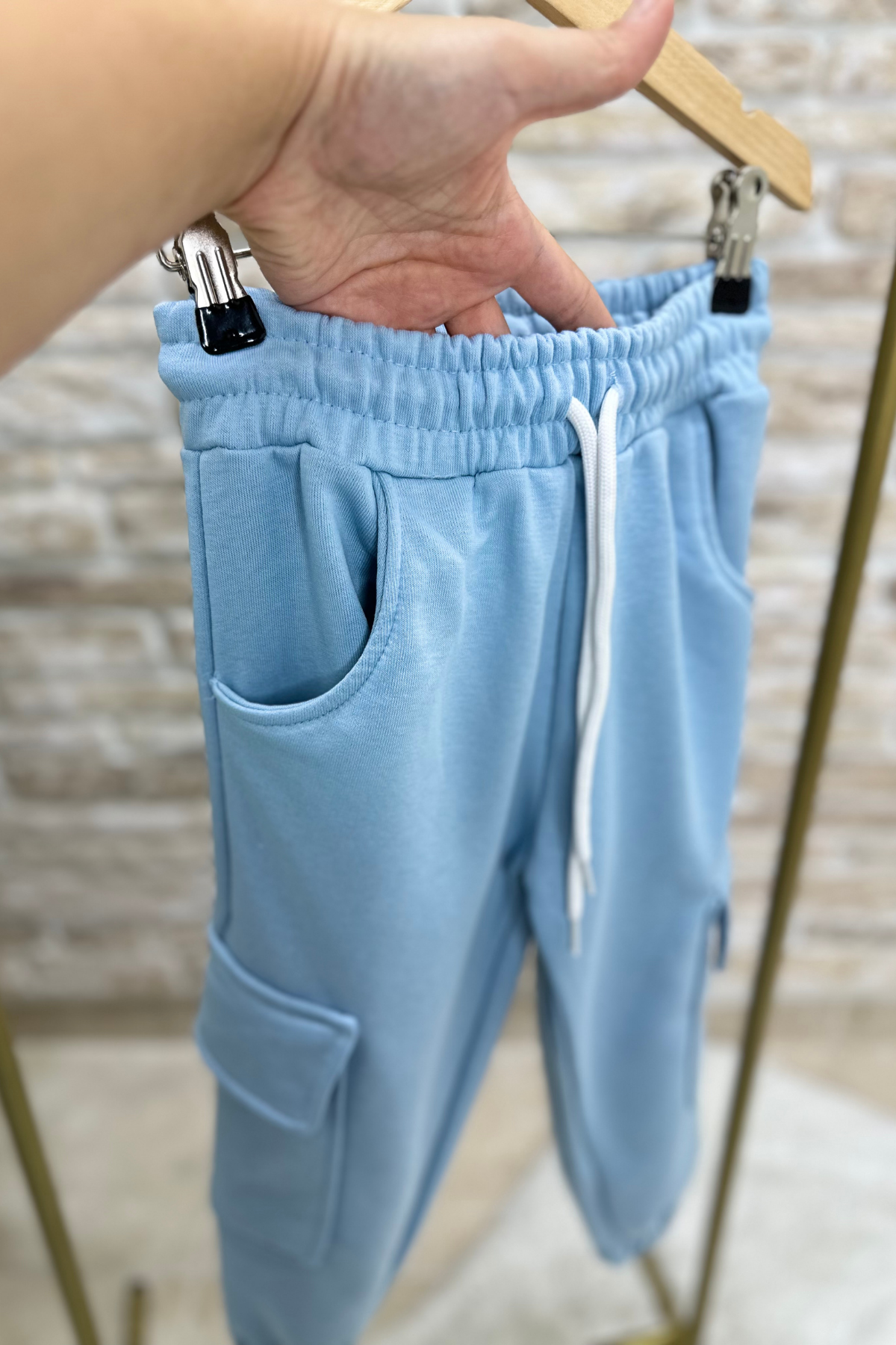 Unisex Çocuk Fermuarlı Lastikli Mavi 3 İplik Takım