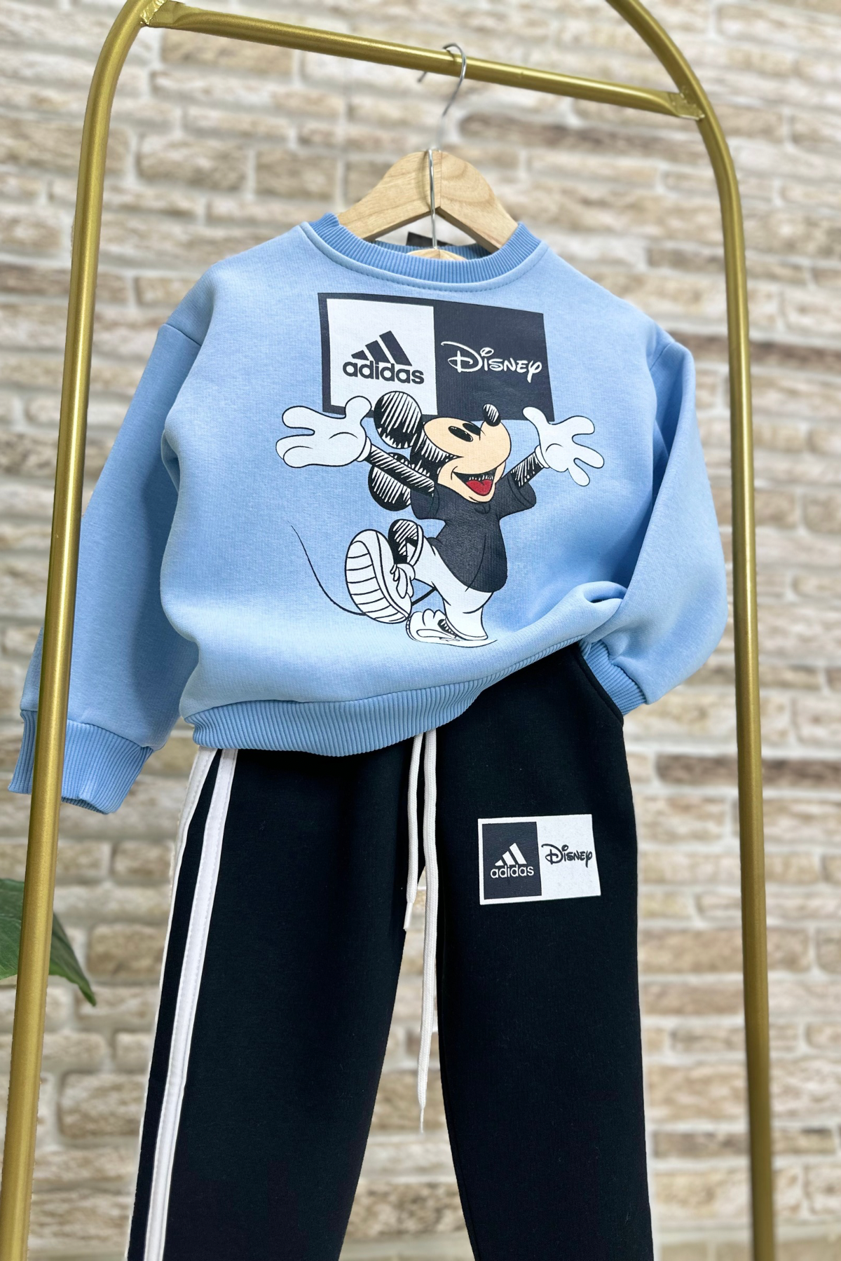 Unisex Çocuk Şardonlu Adids Mavi Siyah Takım