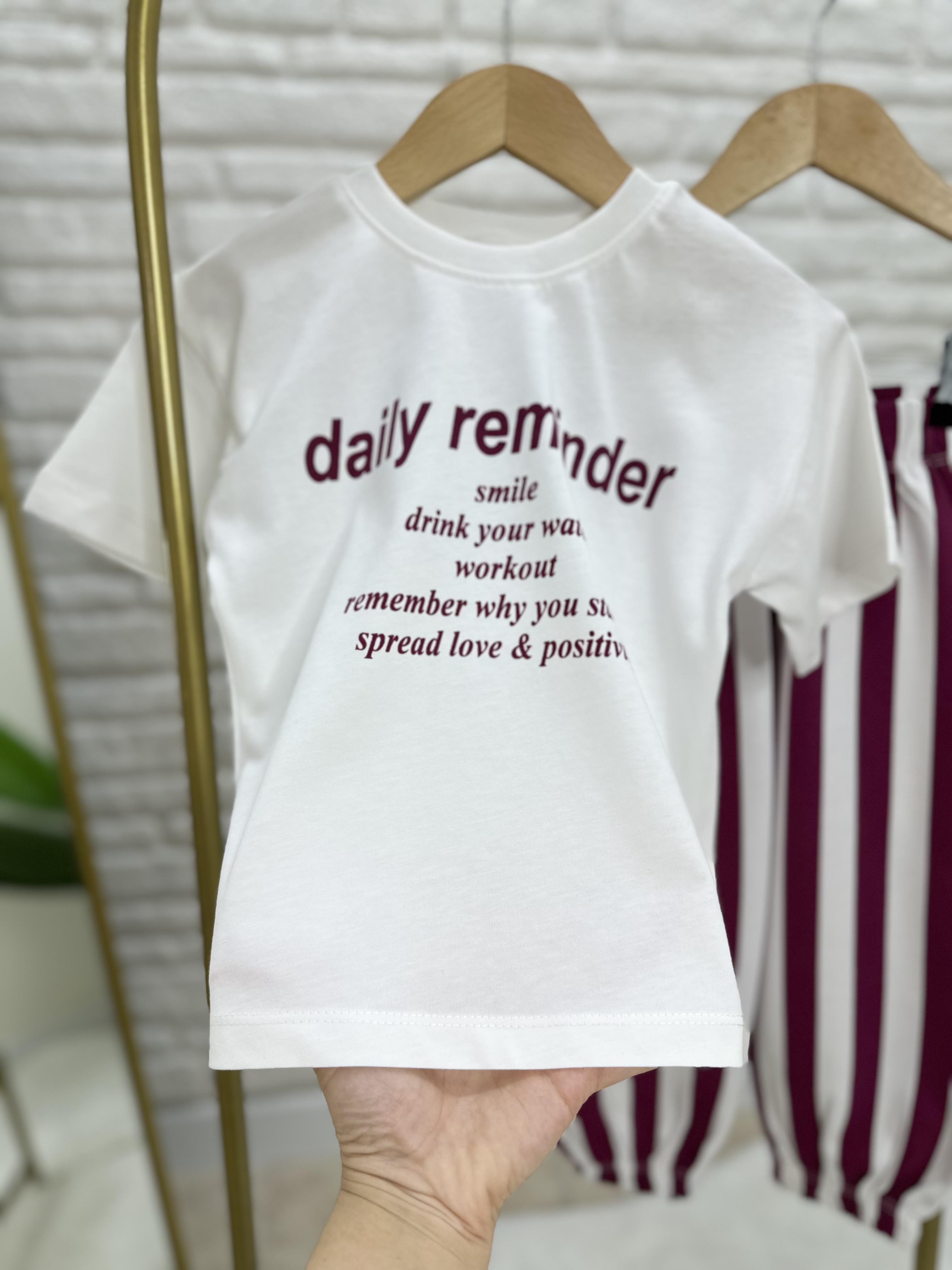 Unisex Daily Reminder Baskı Çizgili Takim