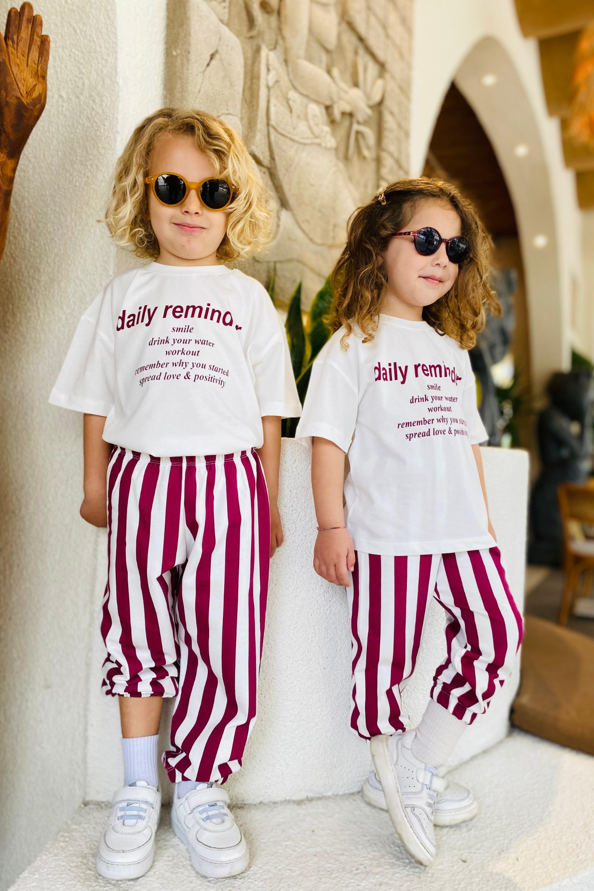 Unisex Daily Reminder Baskı Çizgili Takim