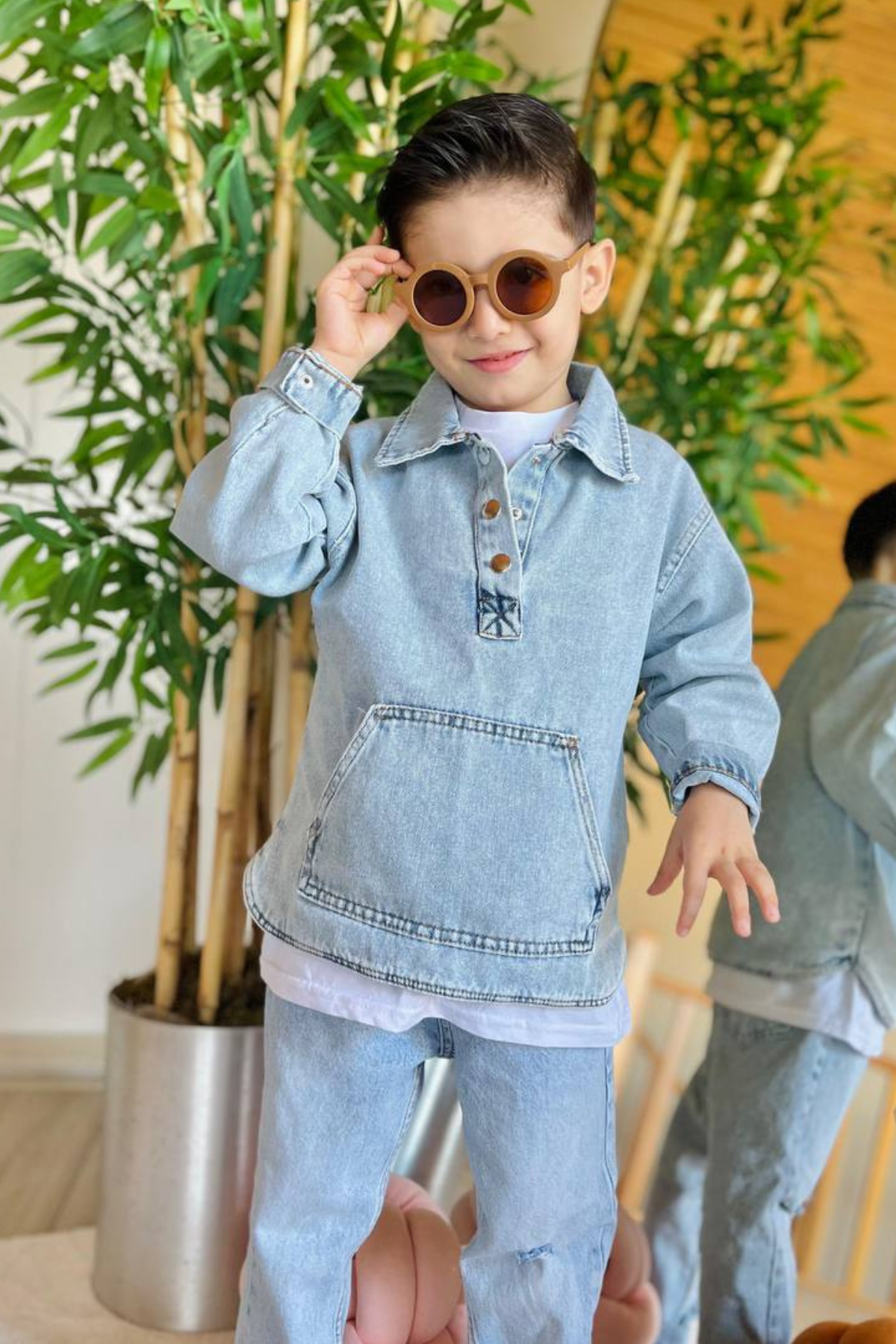 Unisex Denim Mavi Sweat