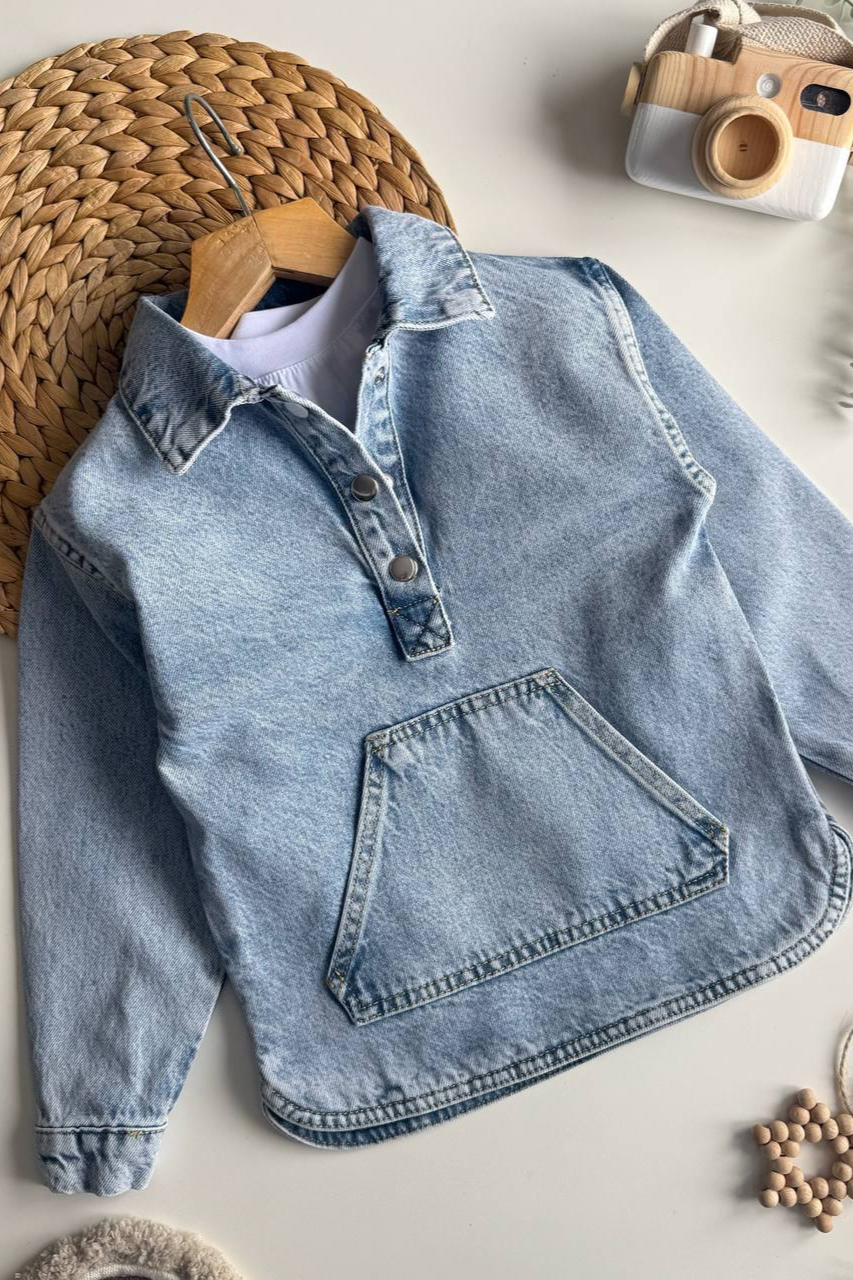 Unisex Denim Mavi Sweat