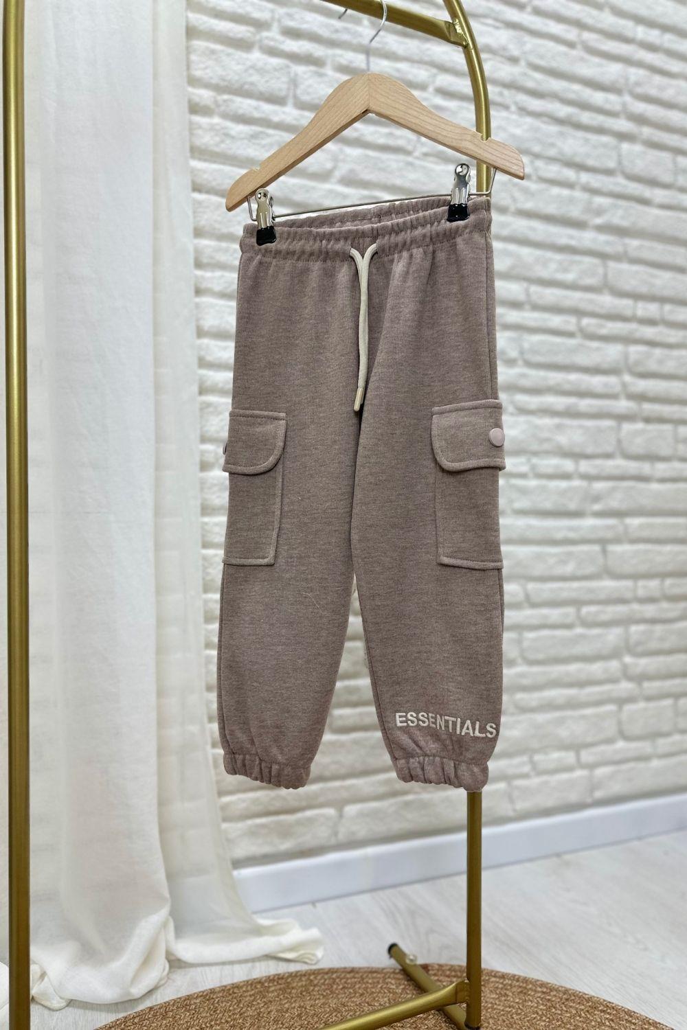 Unisex Dik Yaka Essentials  Vizon Takım