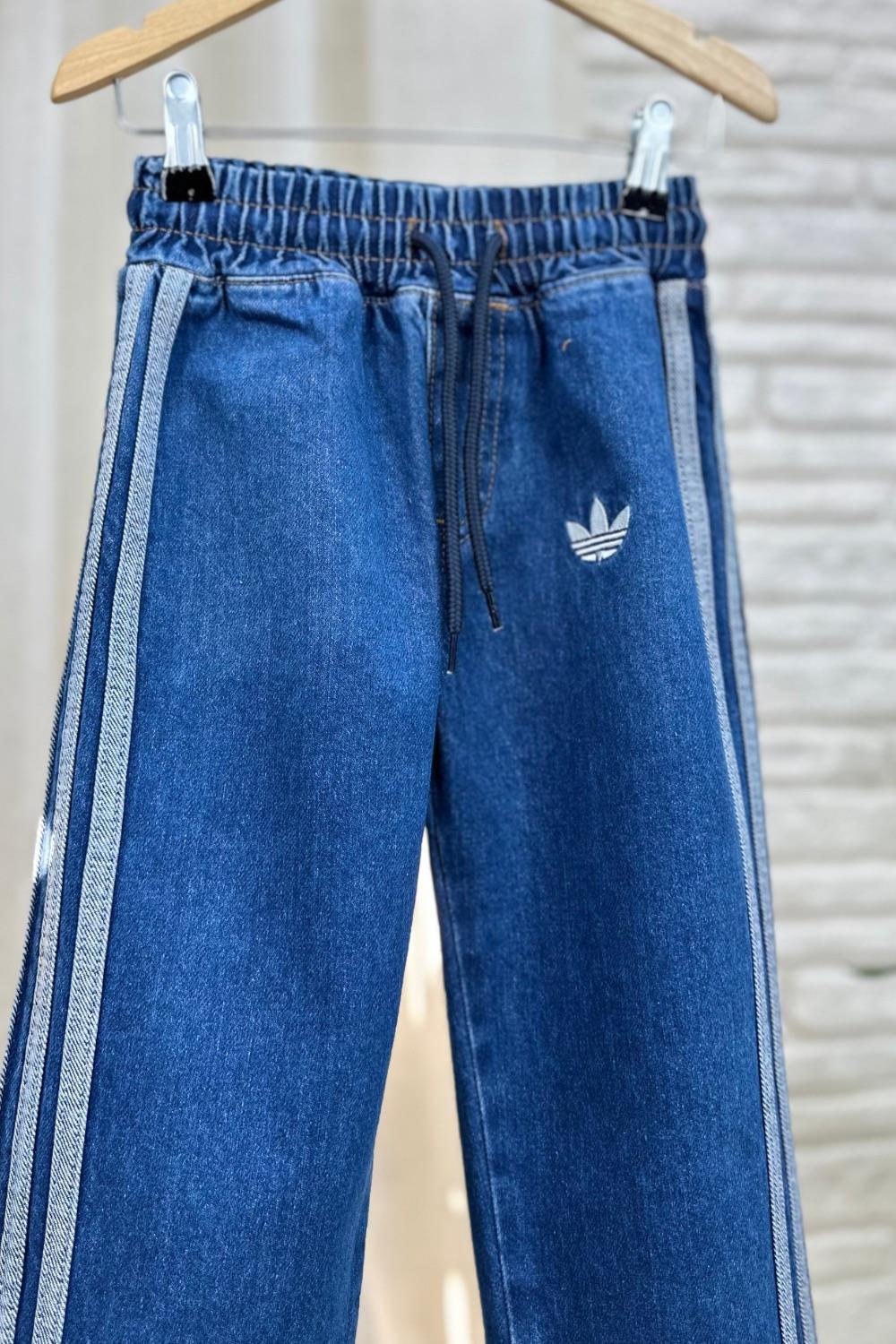 Unisex Fermualı Dik Yaka Adids Denim Takım