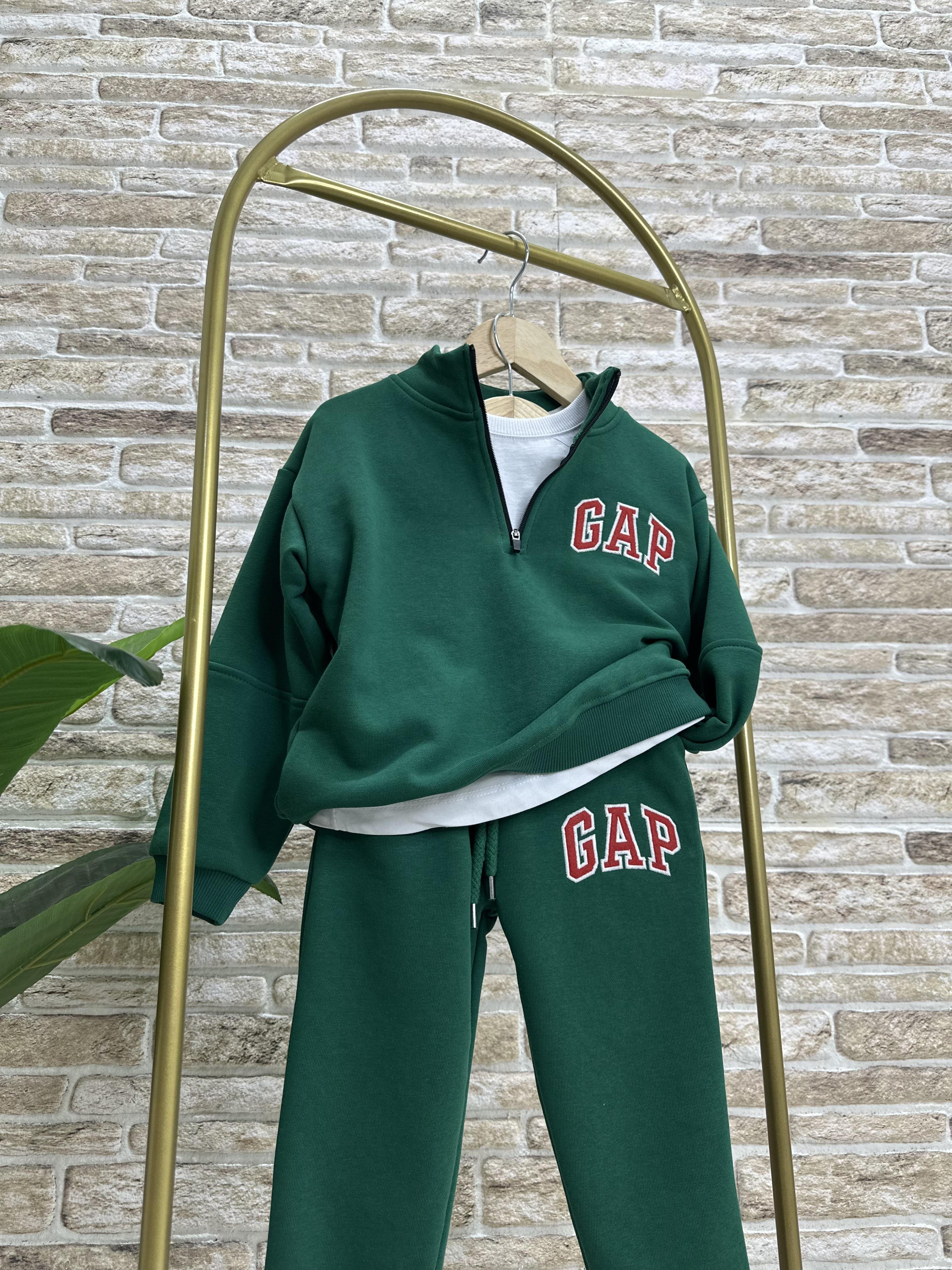 Unisex Fermuarlı Balıkçı Yaka Gap Yeşil Takım 