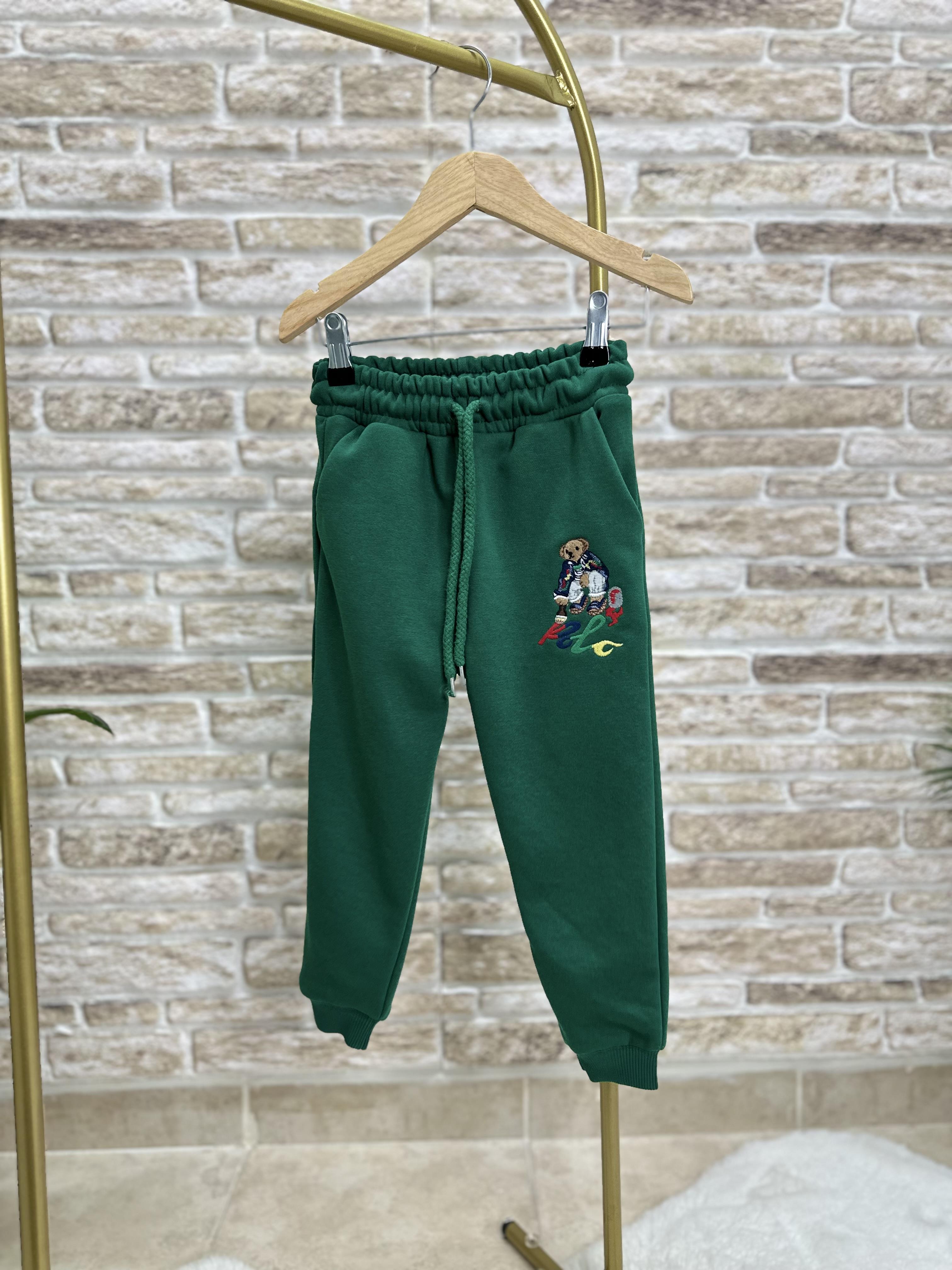 Unisex Fermuarlı Balıkçı Yaka Nakışlı Yeşil Takım