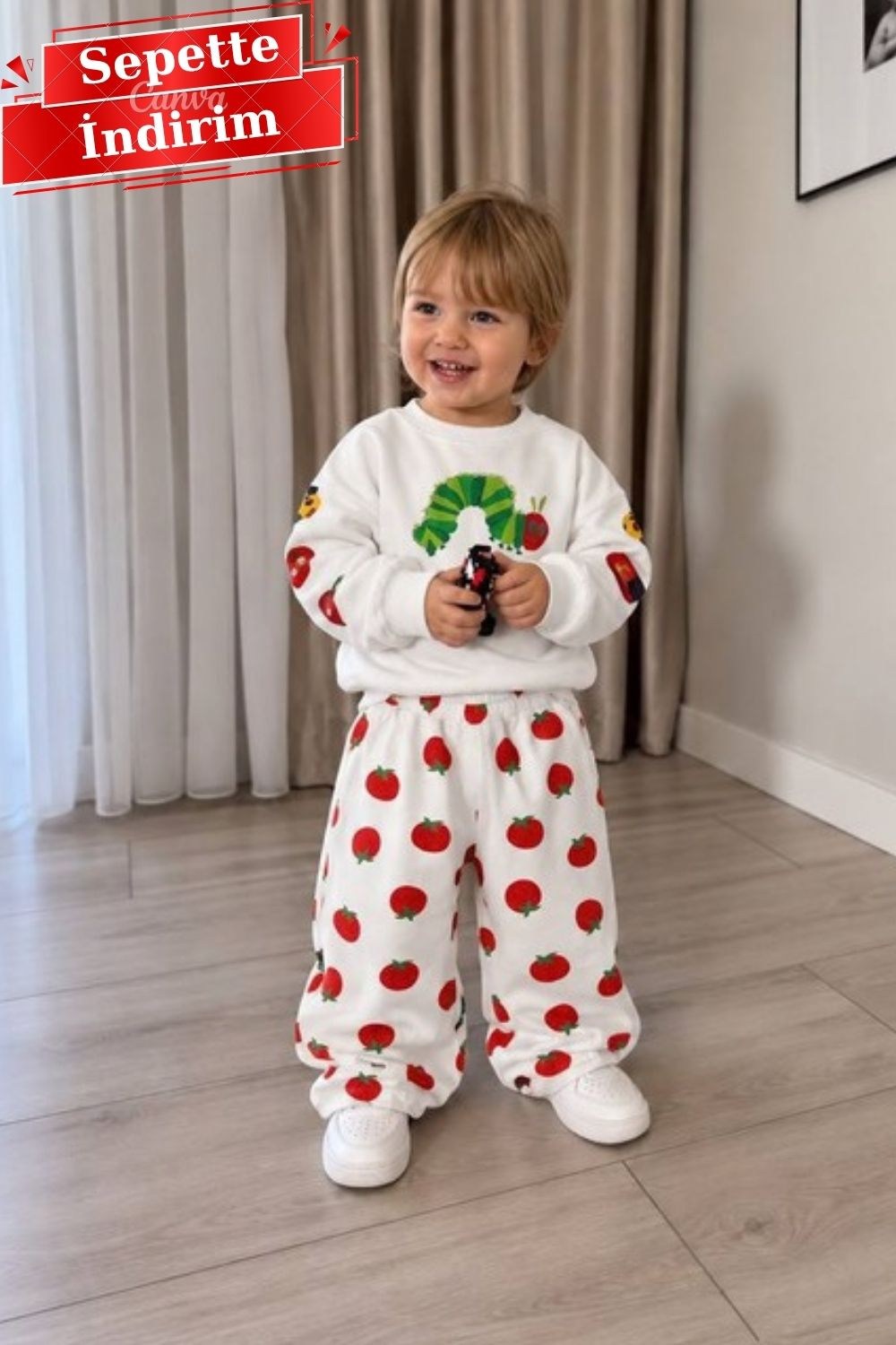 Unisex Gabardin Pantolonlu Domatesli Takım