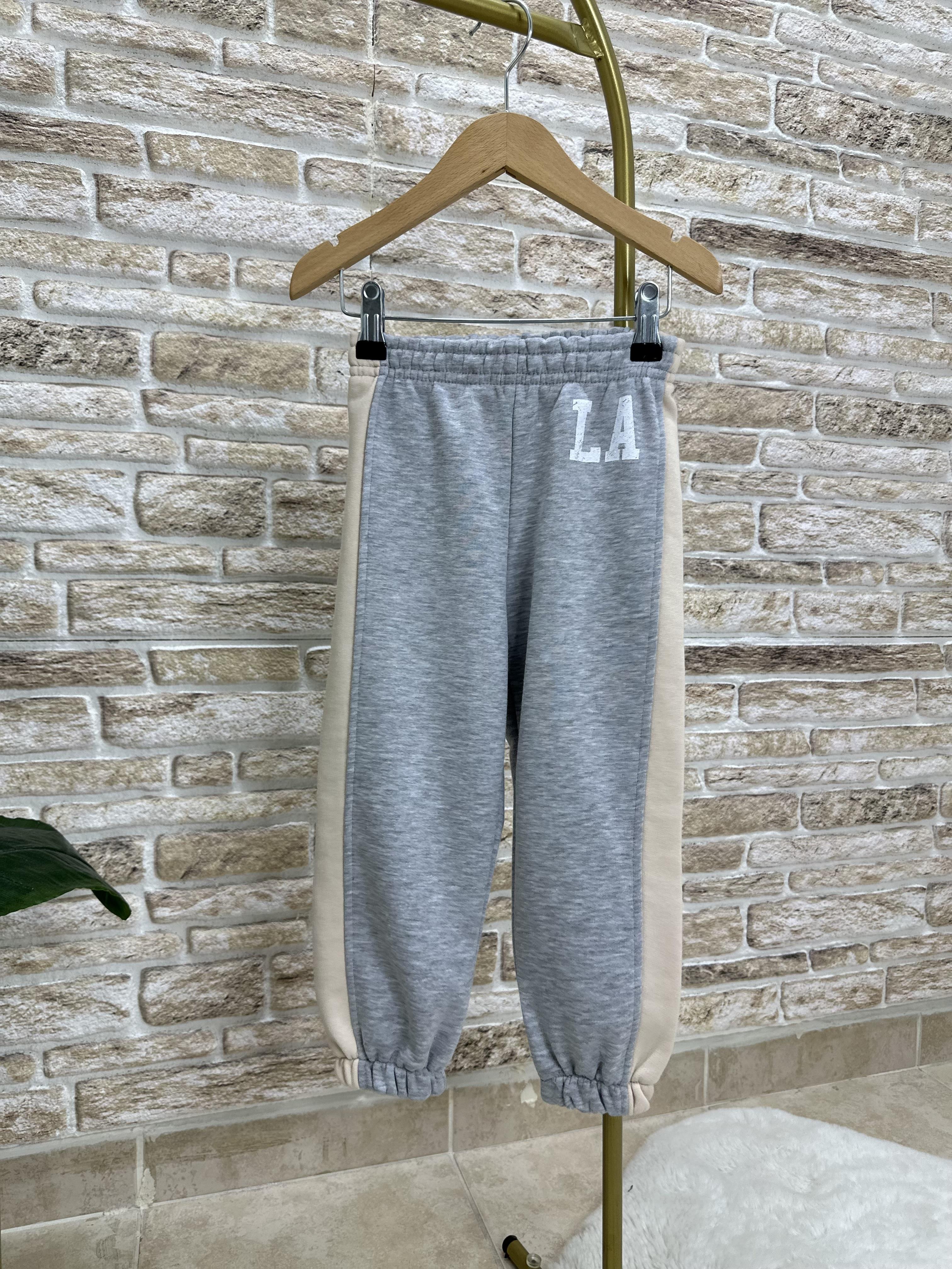 Unisex Gri Krem La İkili Takım