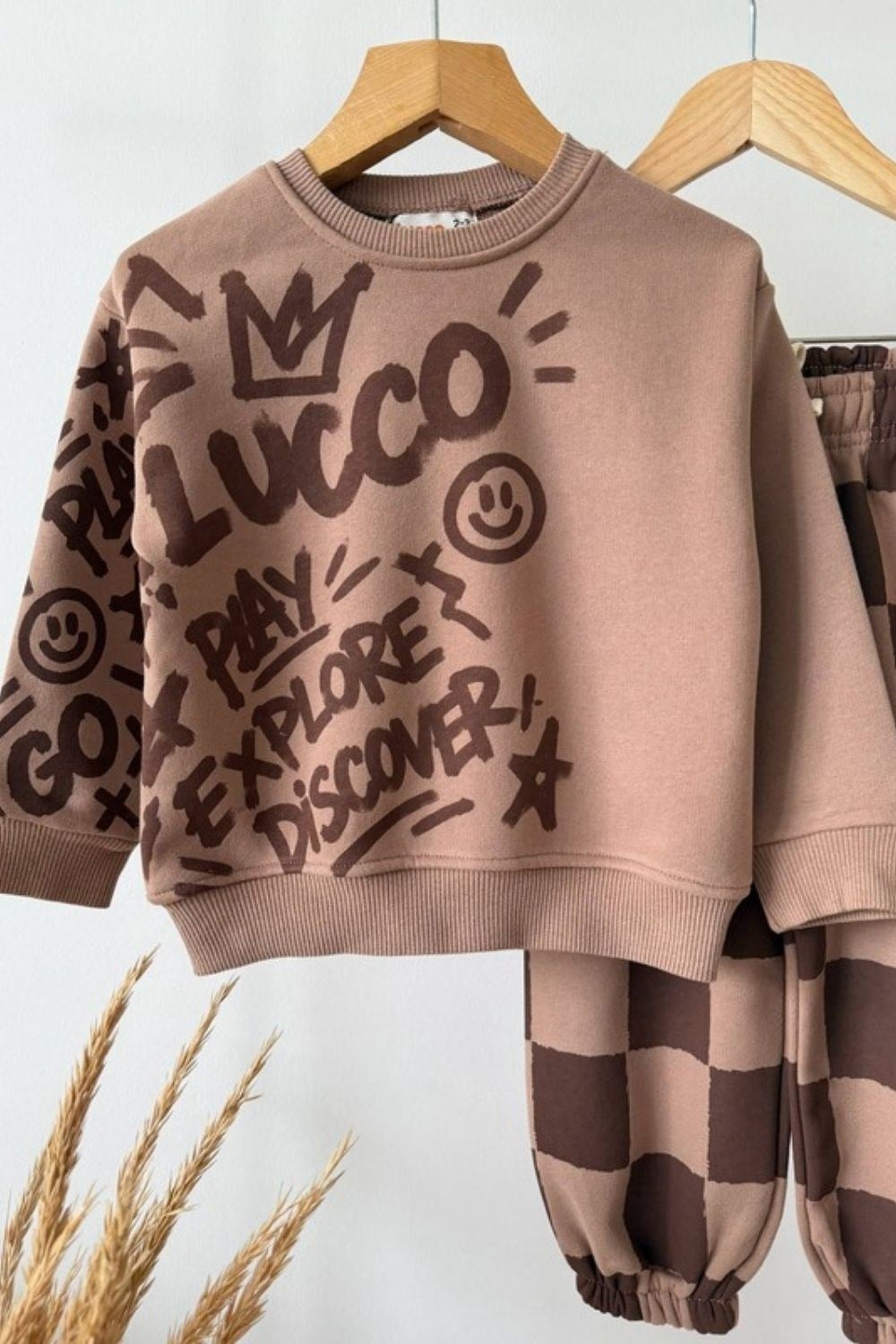 Unisex Kahve Lucco 3 İplik Takım