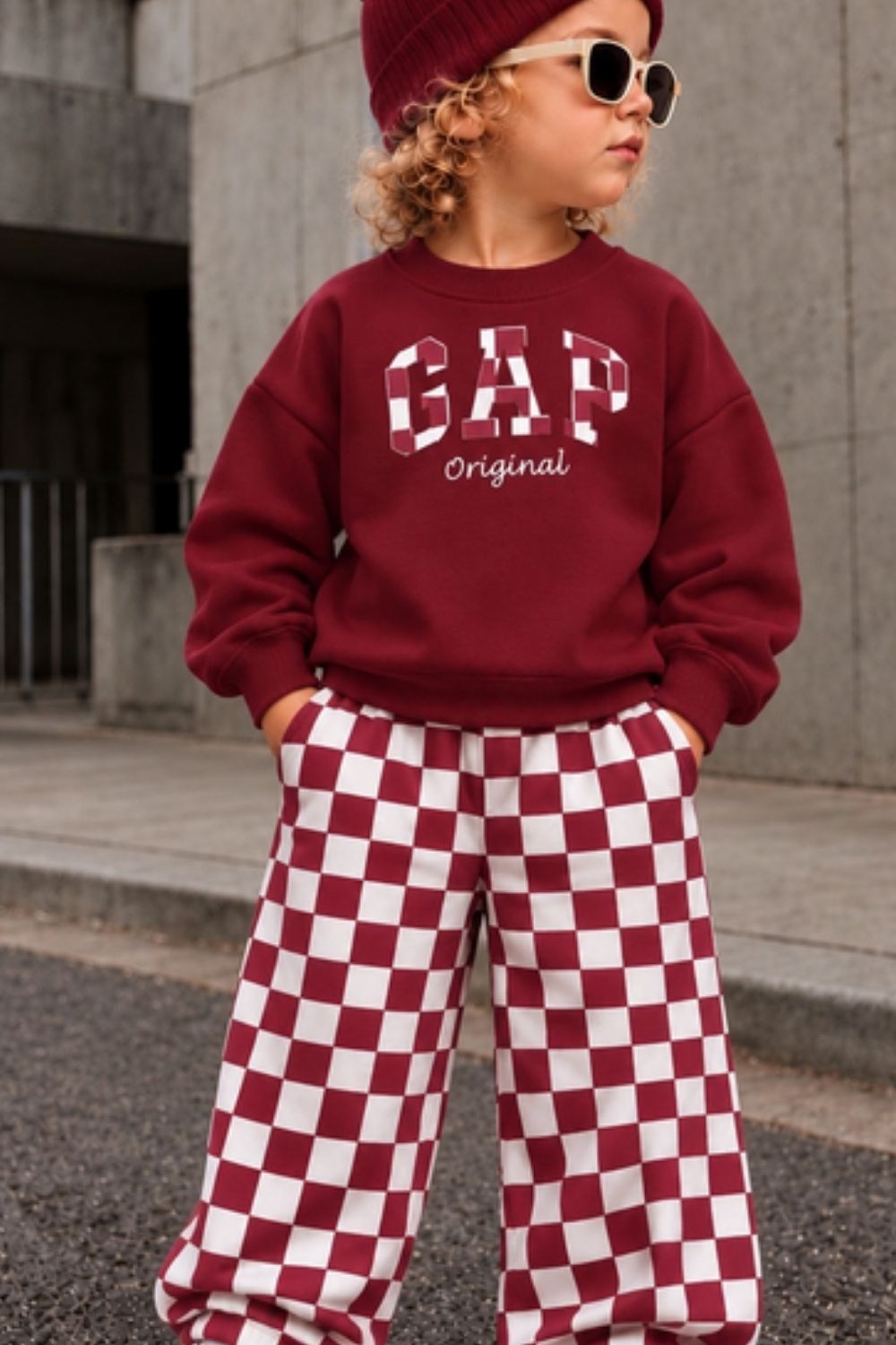 Unisex Kareli Gp Bordo İkili Takım