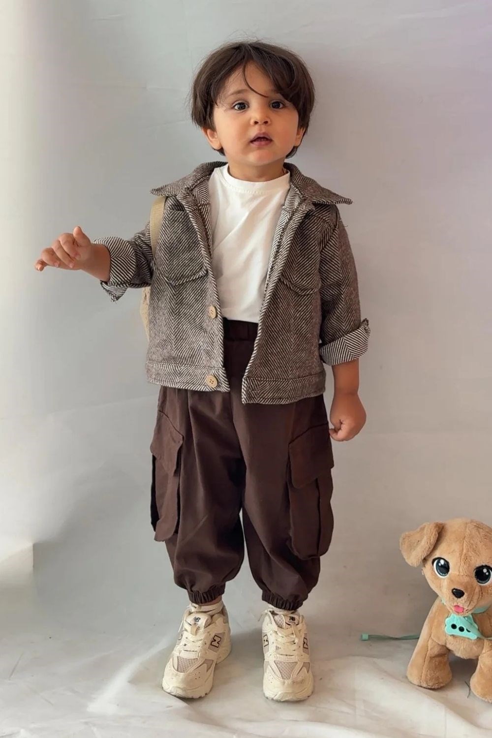 Unisex Kargo Pantolon Kahve Ceket Takım
