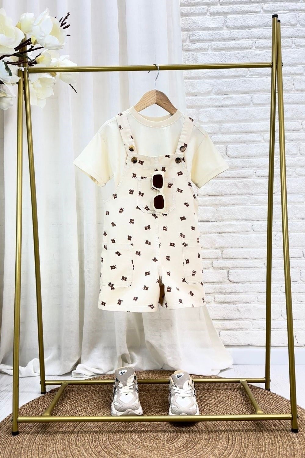 Unisex Laciel Ayıcıklı Denim Salopet 