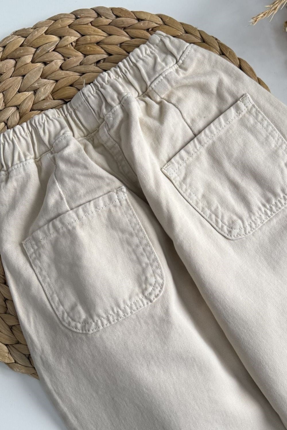 Unisex Laciel Baloon Krem Jean Pantolon