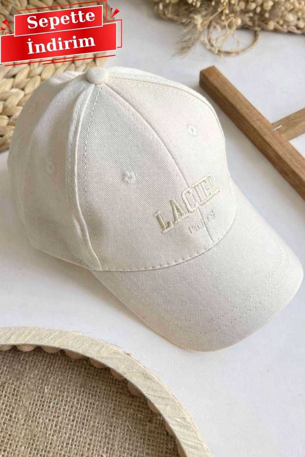 Unisex Laciel Paris Krem Şapka