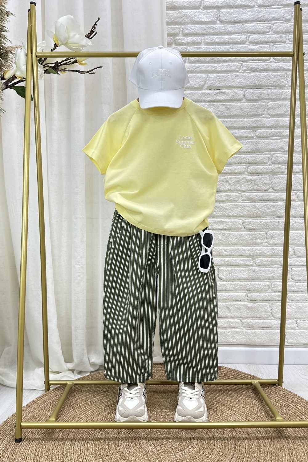 Unisex Laciel Summer Sarı Kısa Kol Tshirt