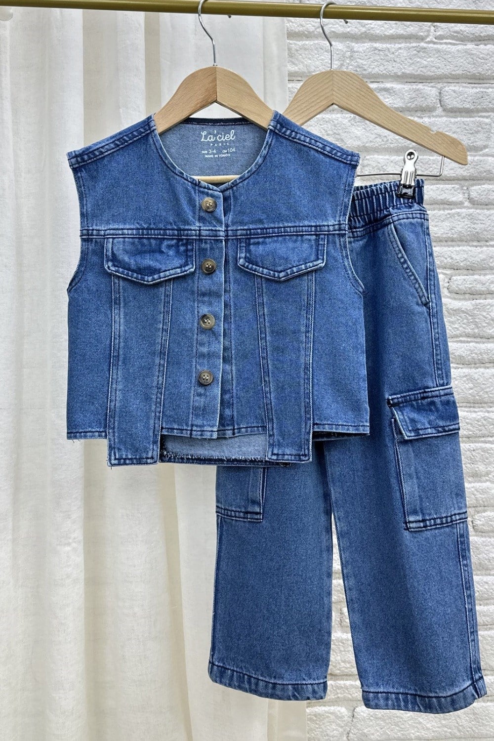 Unisex Laciel Yelek & Jean Cepli Denim Takım