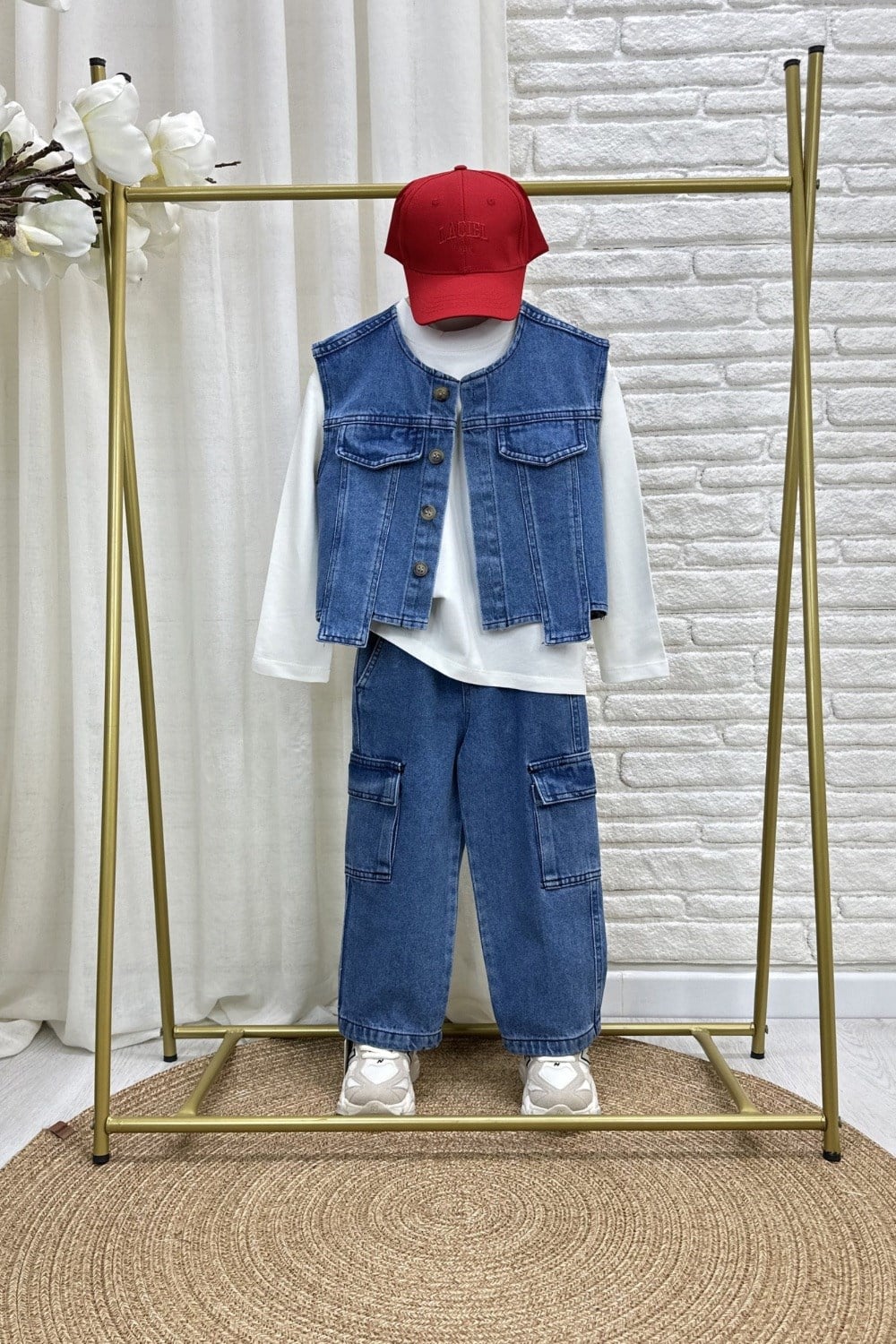 Unisex Laciel Yelek & Jean Cepli Denim Takım