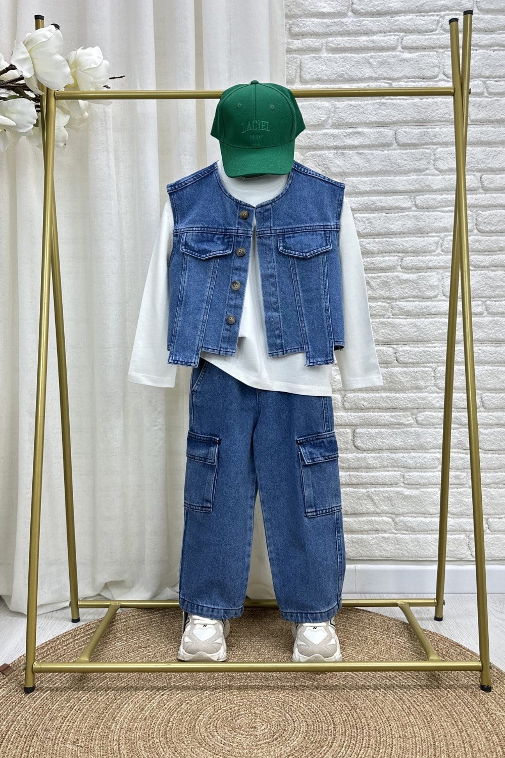 Unisex Laciel Yelek & Jean Cepli Denim Takım