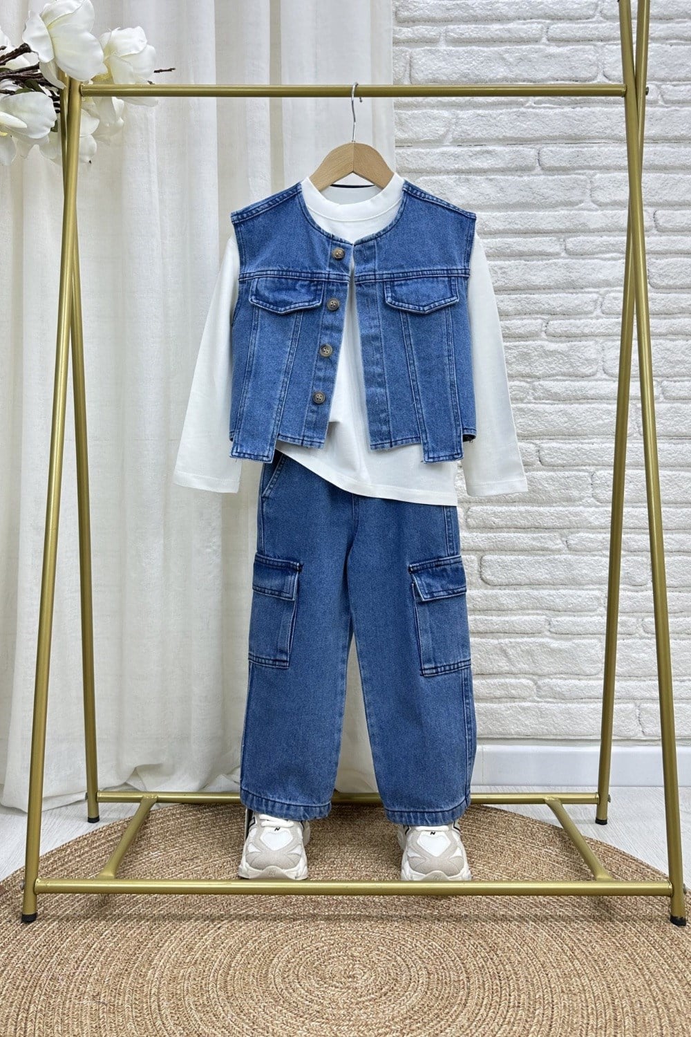 Unisex Laciel Yelek & Jean Cepli Denim Takım