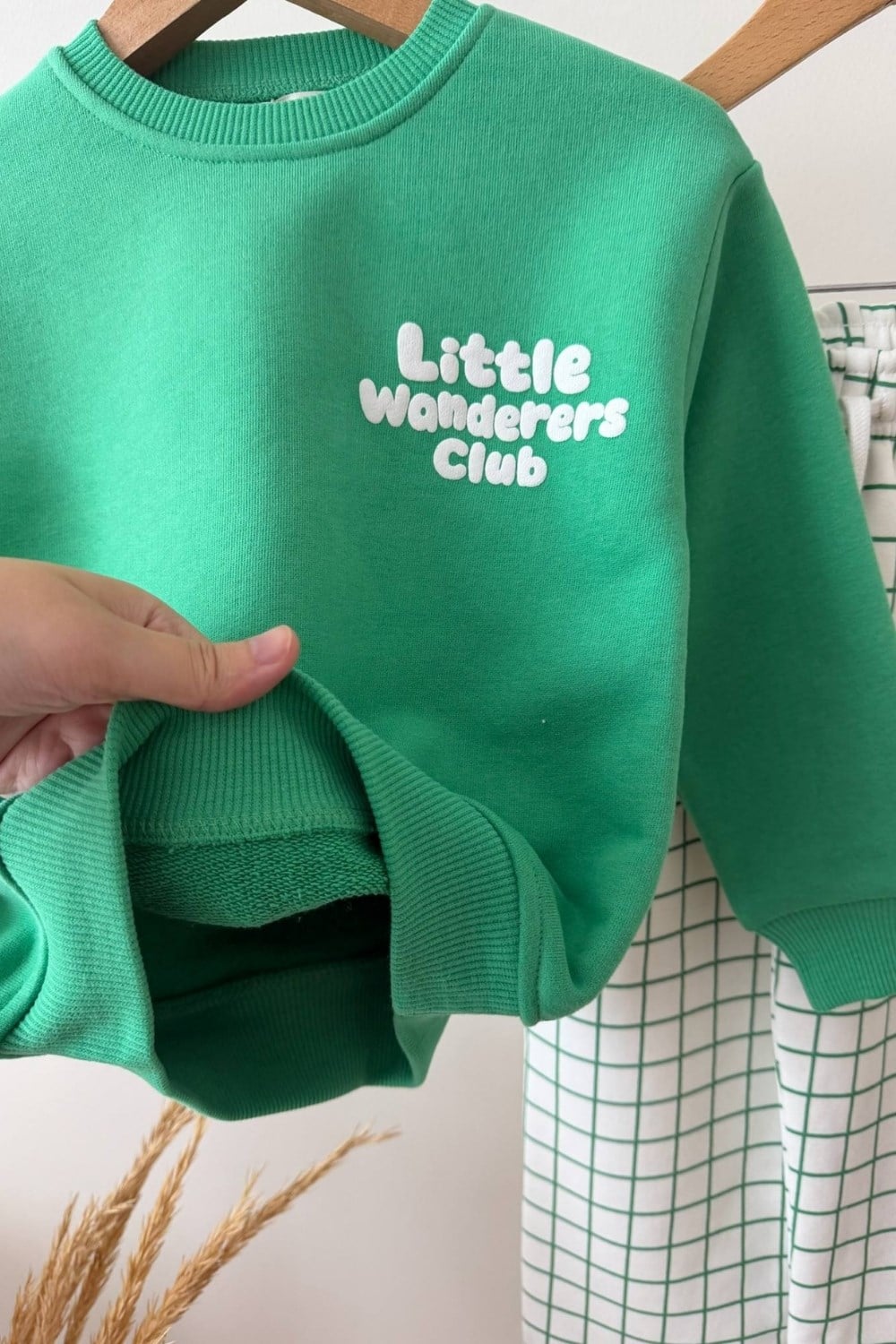 Unisex Little Club Yeşil Kareli Takım