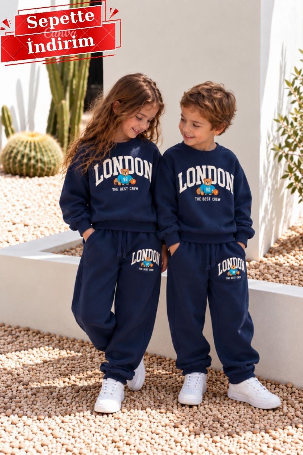 Unisex London Bisiklet Yaka 3 İplik Takım
