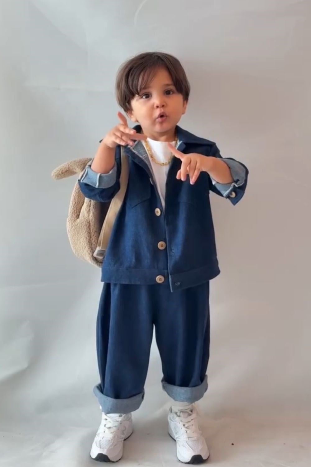 Unisex Mavi Denim Takım