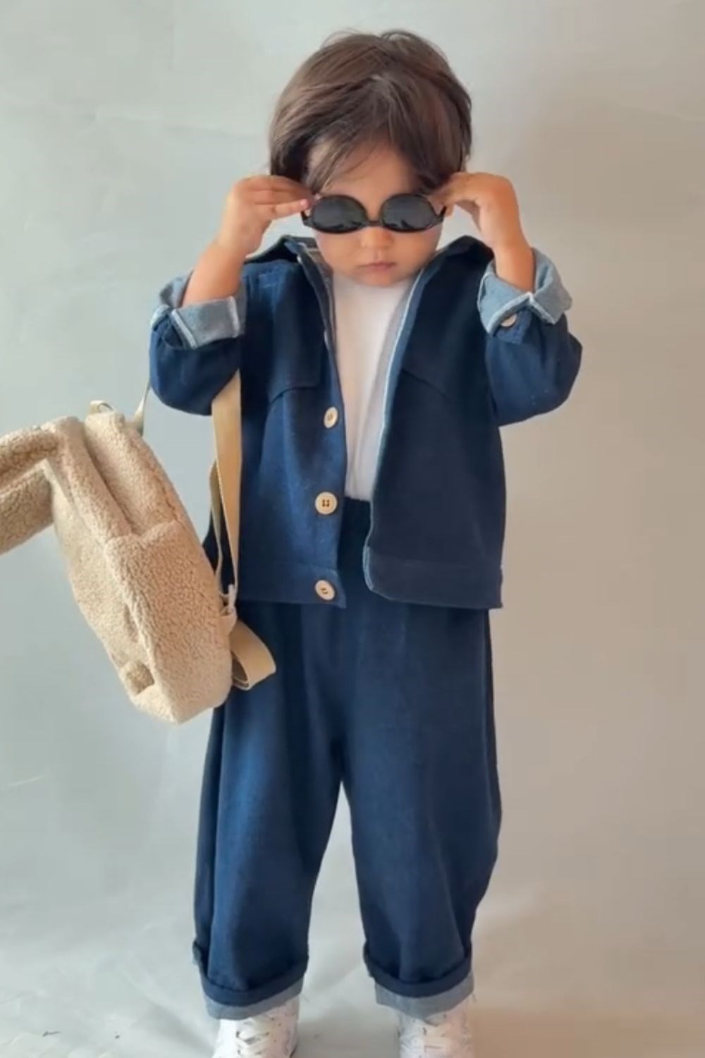 Unisex Mavi Denim Takım