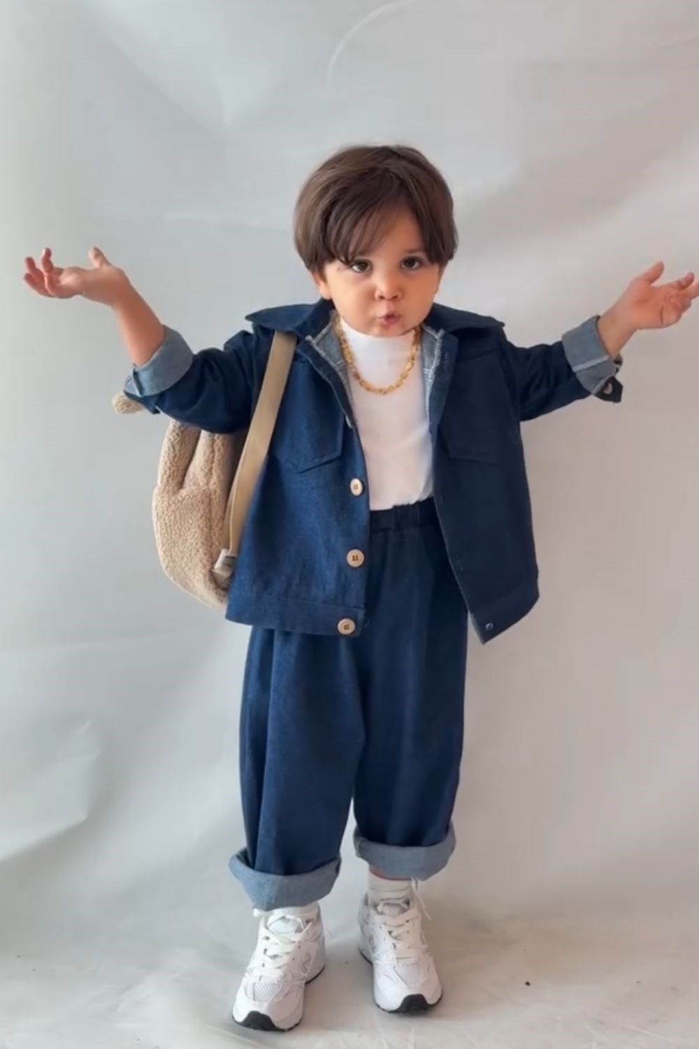 Unisex Mavi Denim Takım