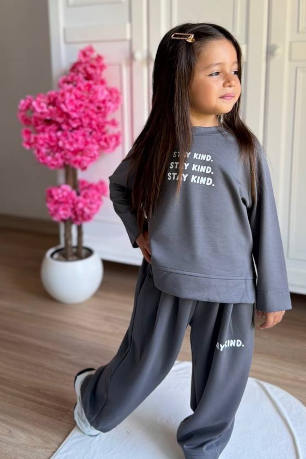 Unisex Mevsimlik Bisiklet Yaka Stay Kind Füme  Takım
