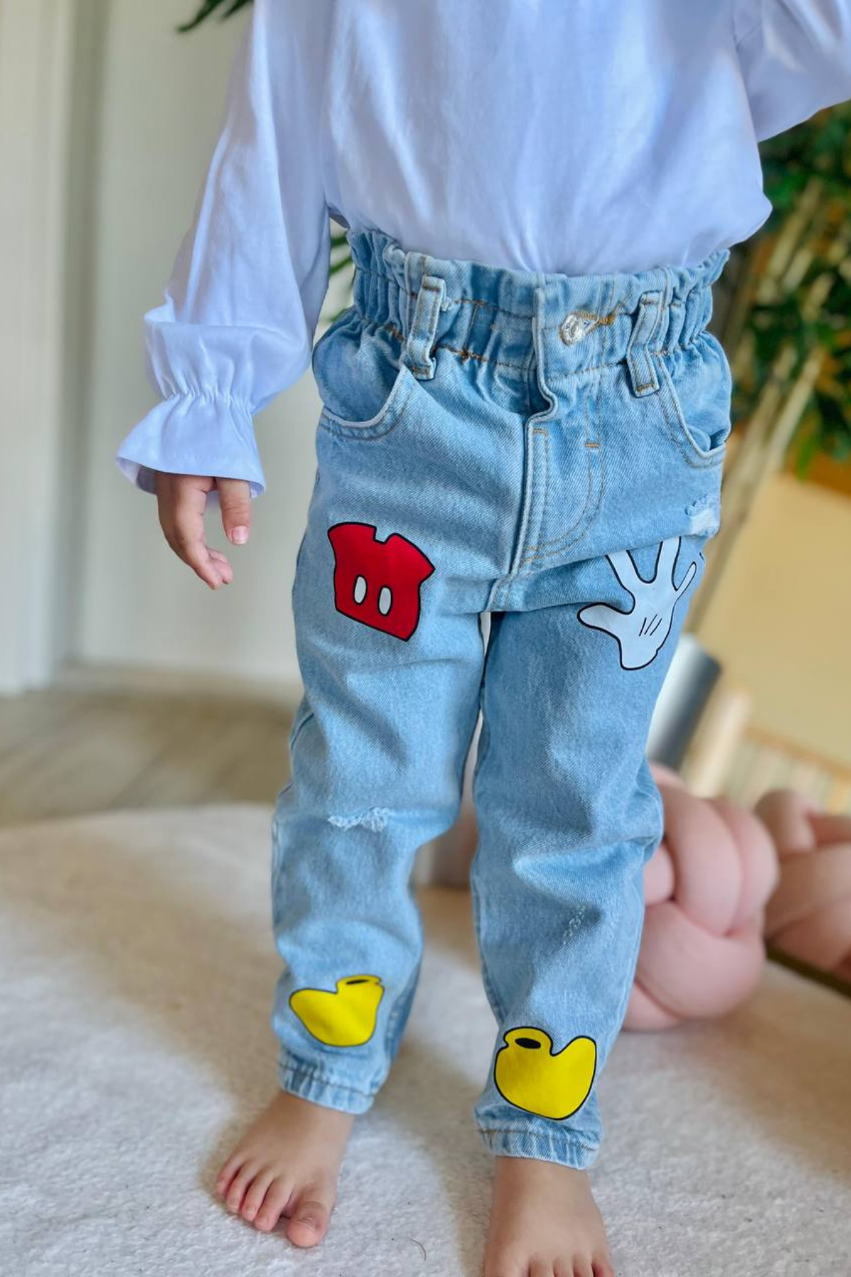Unisex Mickey Jean Pantolon