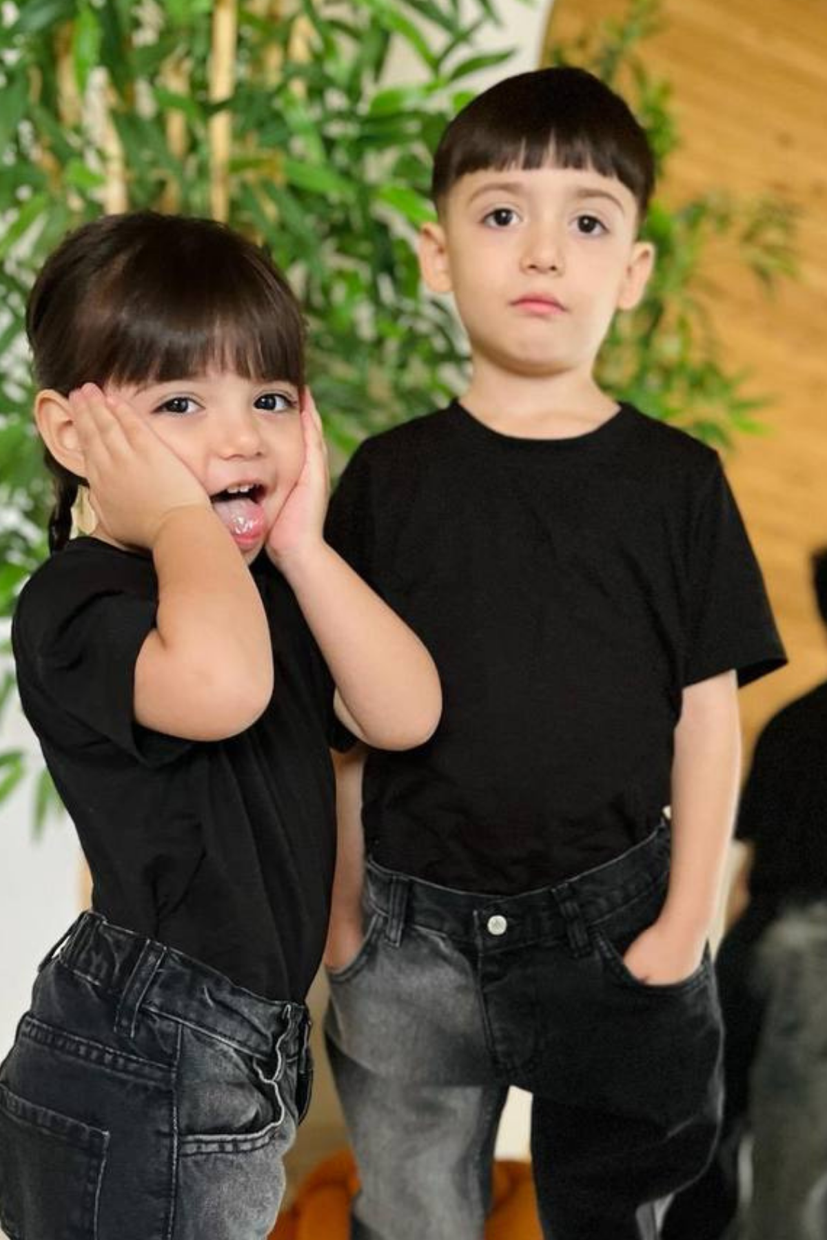 Unisex Çocuk Pamuklu Basic Siyah Tshirt
