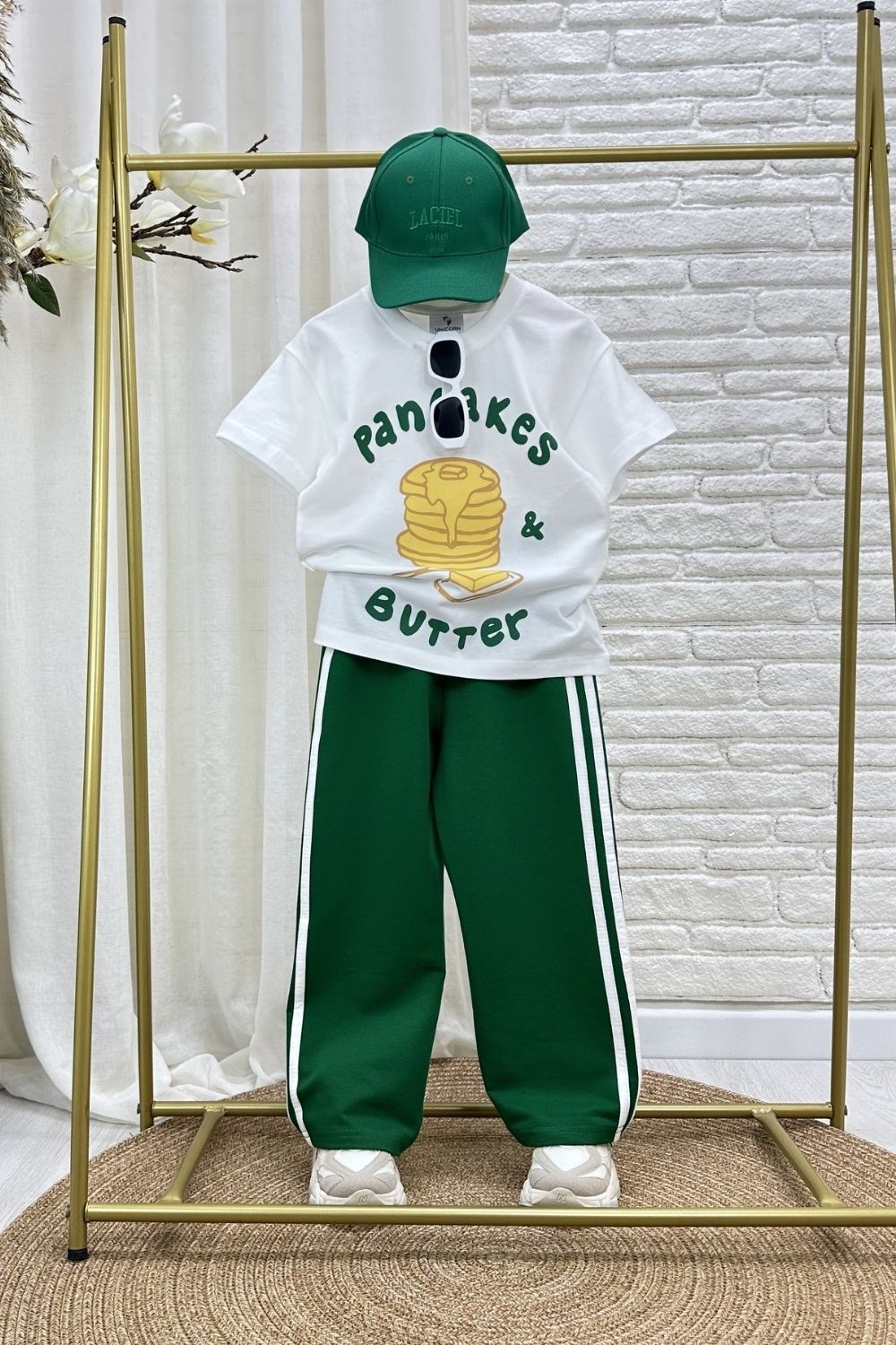 Unisex Pancakes Baskılı İkili Takım