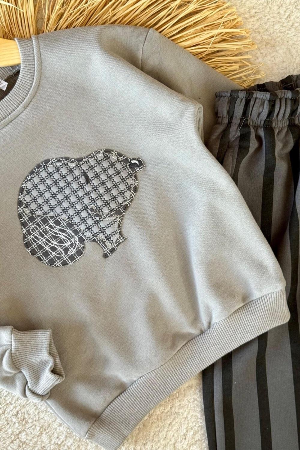 Unisex Peanuts 3 İplik Gri Takım