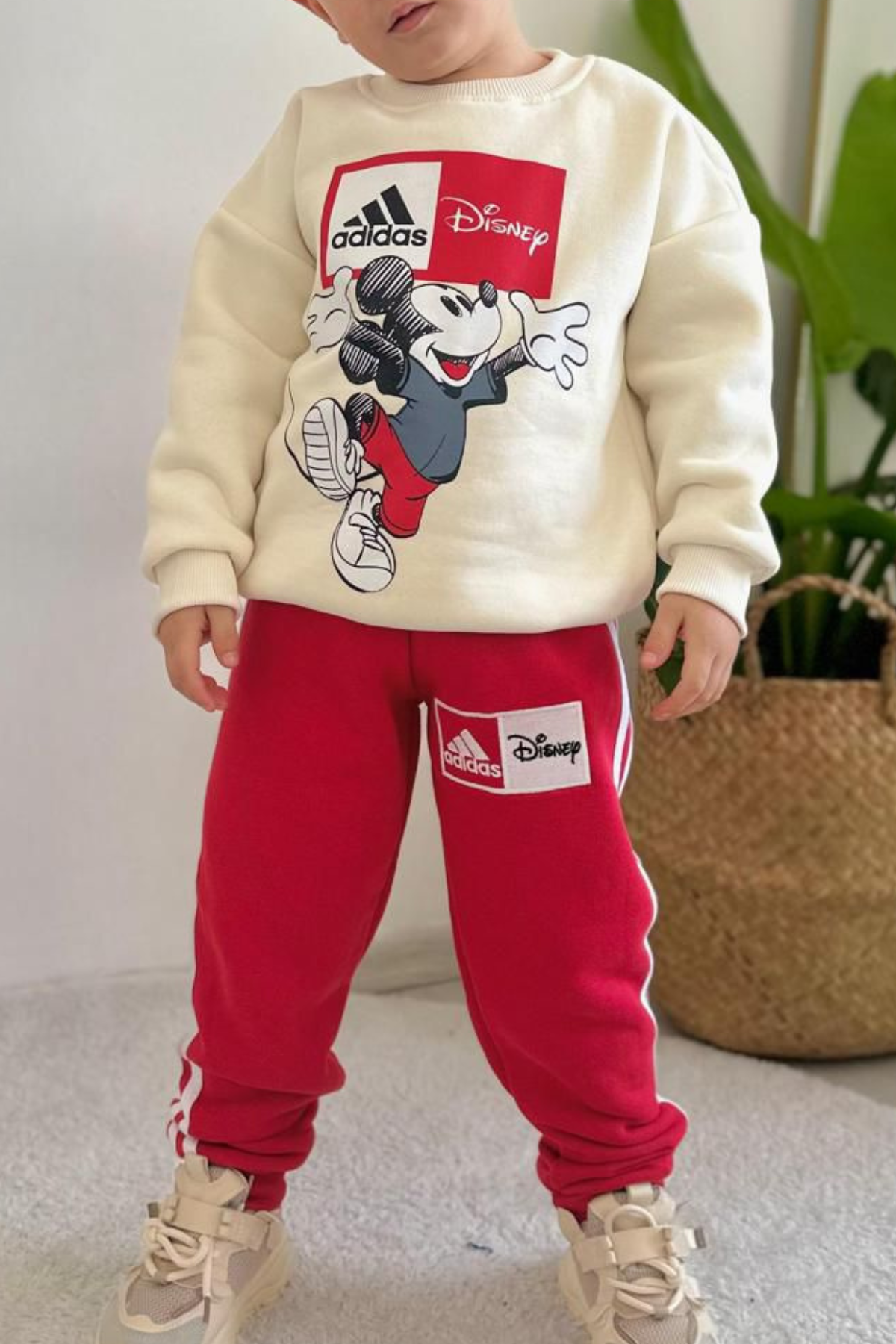 Unisex Şardonlu Adids Kırmızı Takım