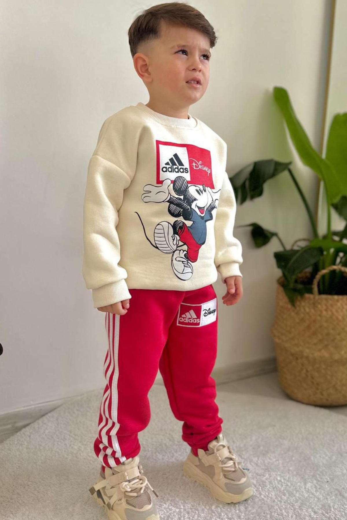 Unisex Şardonlu Adids Kırmızı Takım