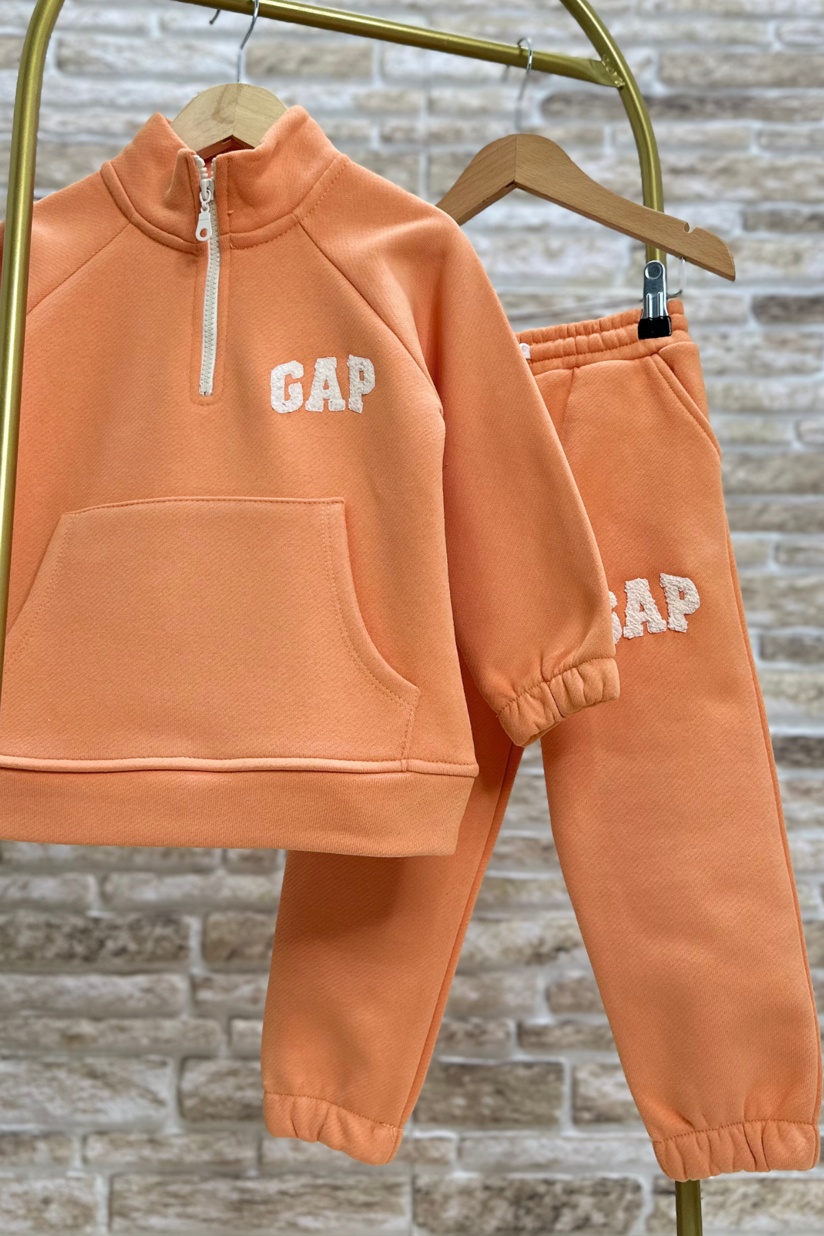 Unisex Şardonlu Balıkçı Yaka Fermuarlı Gap Takım